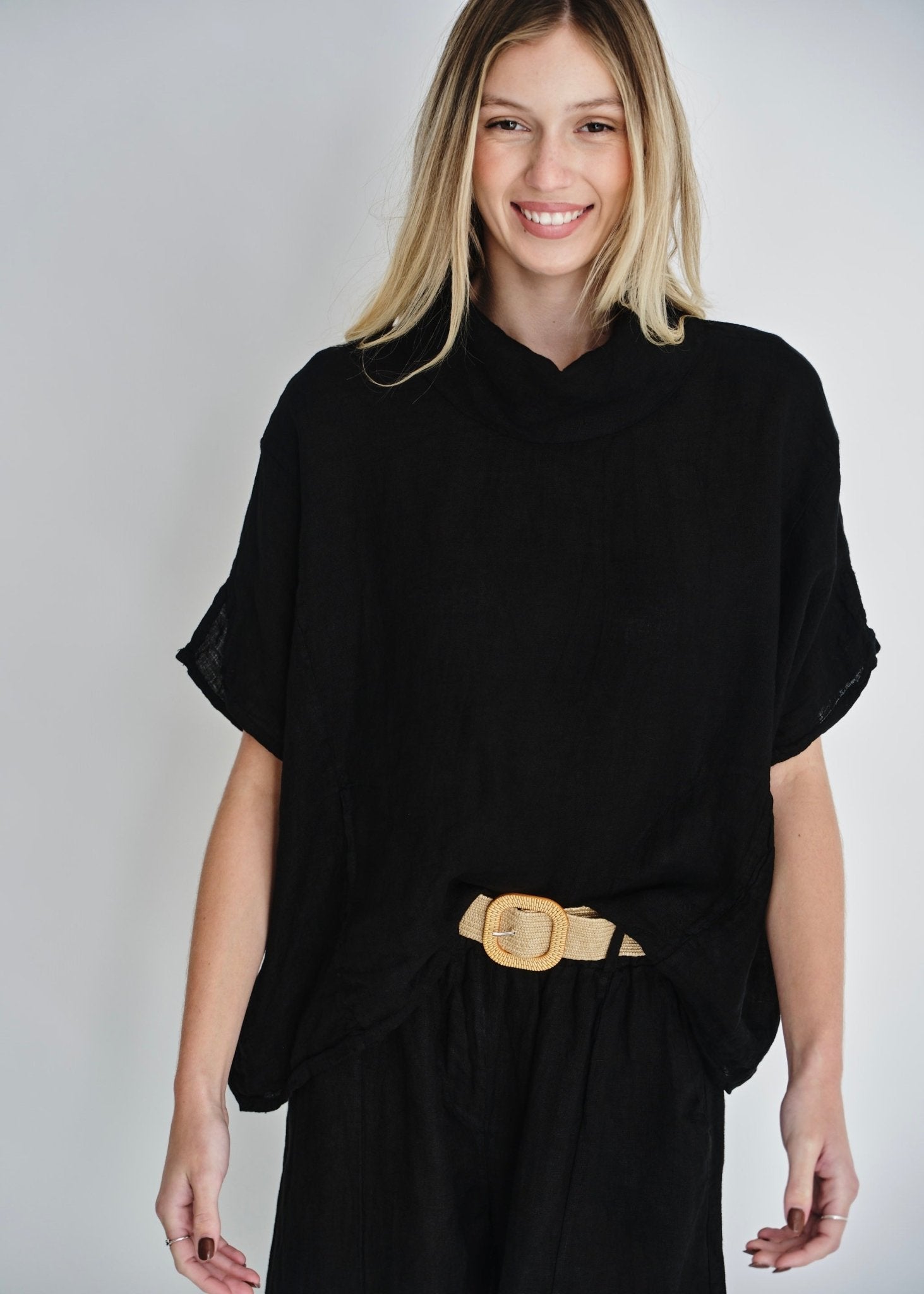 View our Laurent Cowl Neck Top In Black - by Tribute Store