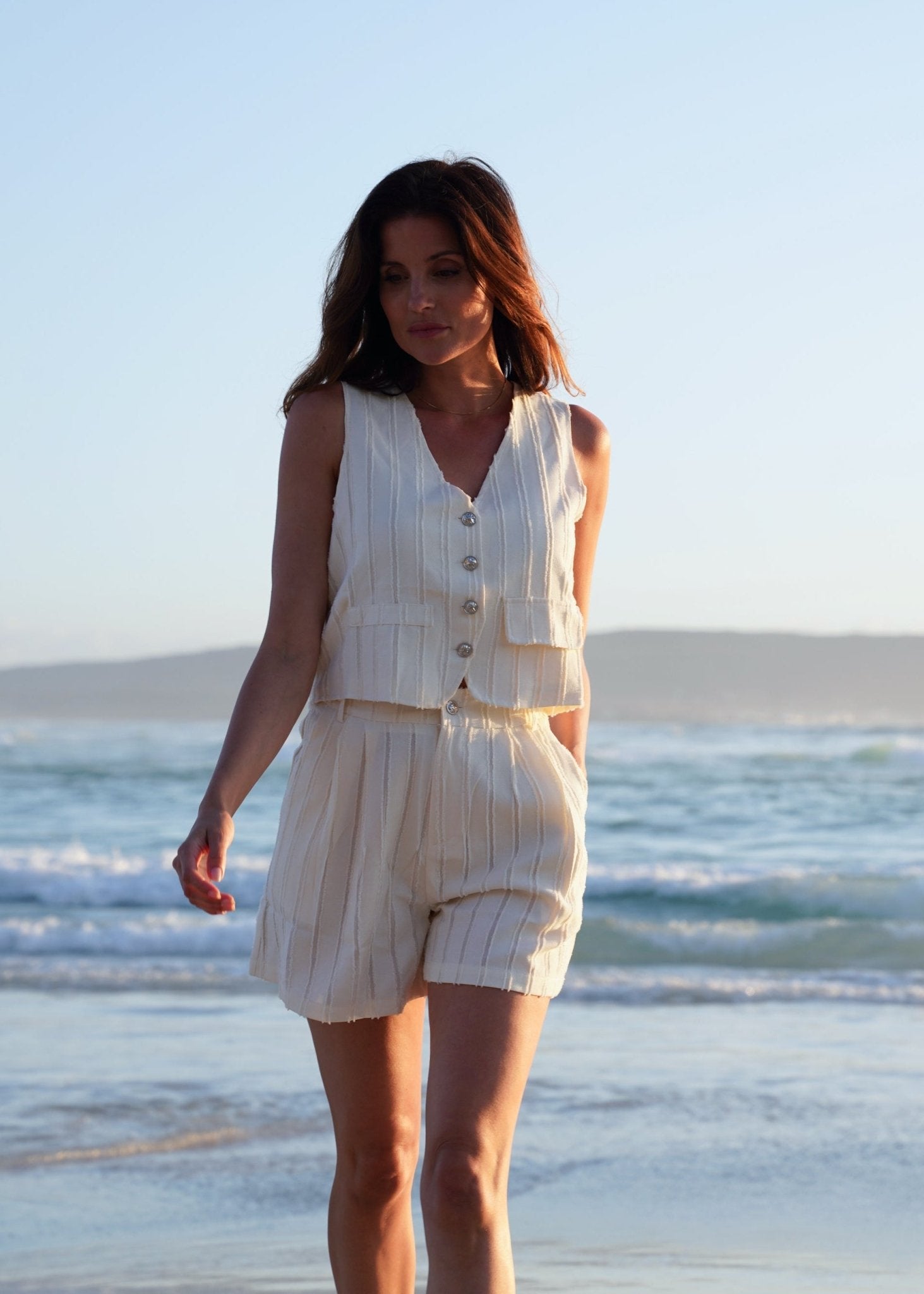 View our Lisboa Linen Blend Play Set In White - by Tribute Store