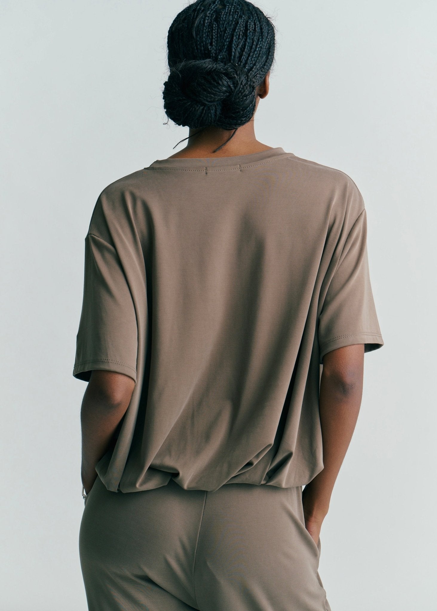 View our Maui Butter Feel Bubble Tee In Chocolate - by Tribute Store