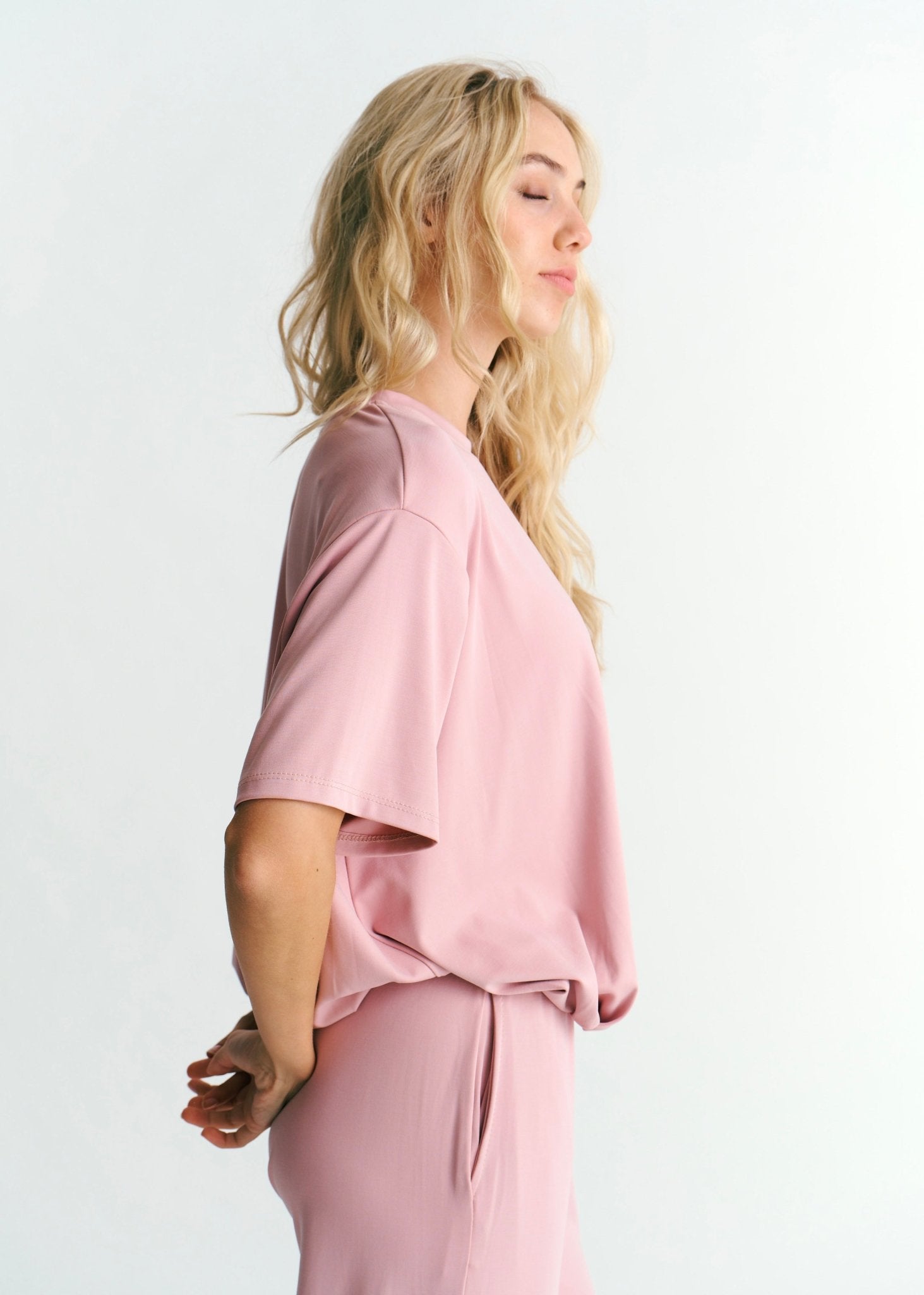 View our Maui Butter Feel Bubble Tee In Dirty Pink - by Tribute Store