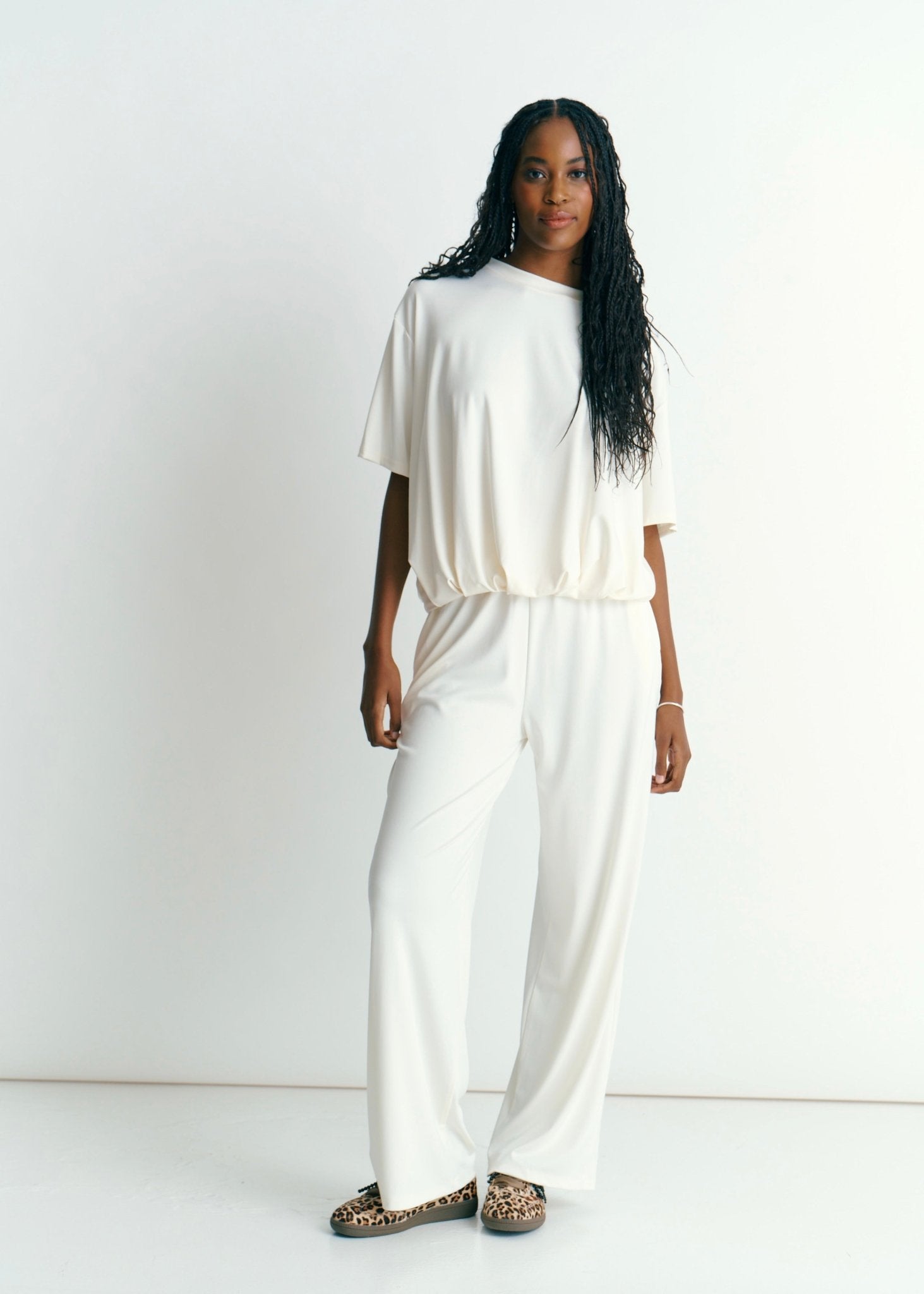 View our Maui Butter Feel Bubble Tee In Off White - by Tribute Store