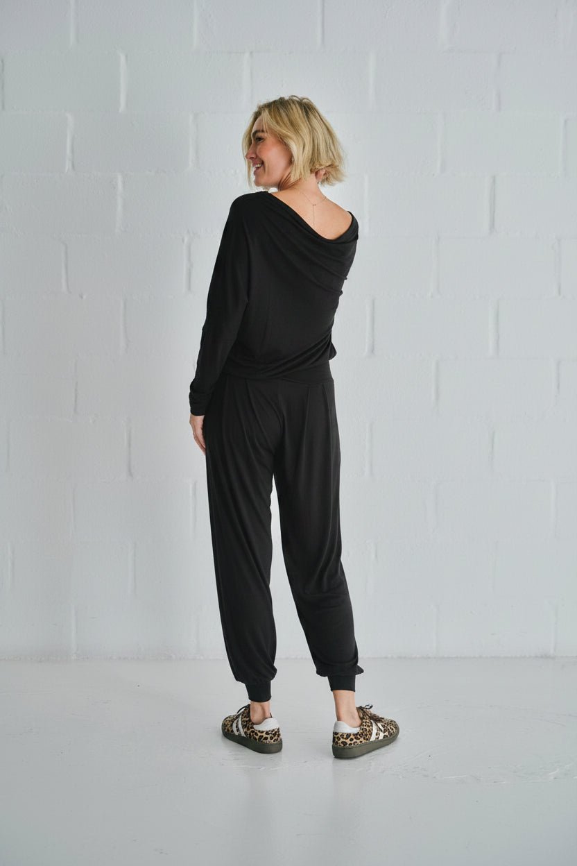 View our Mila Lounge Jumpsuit In Black - by Tribute Store