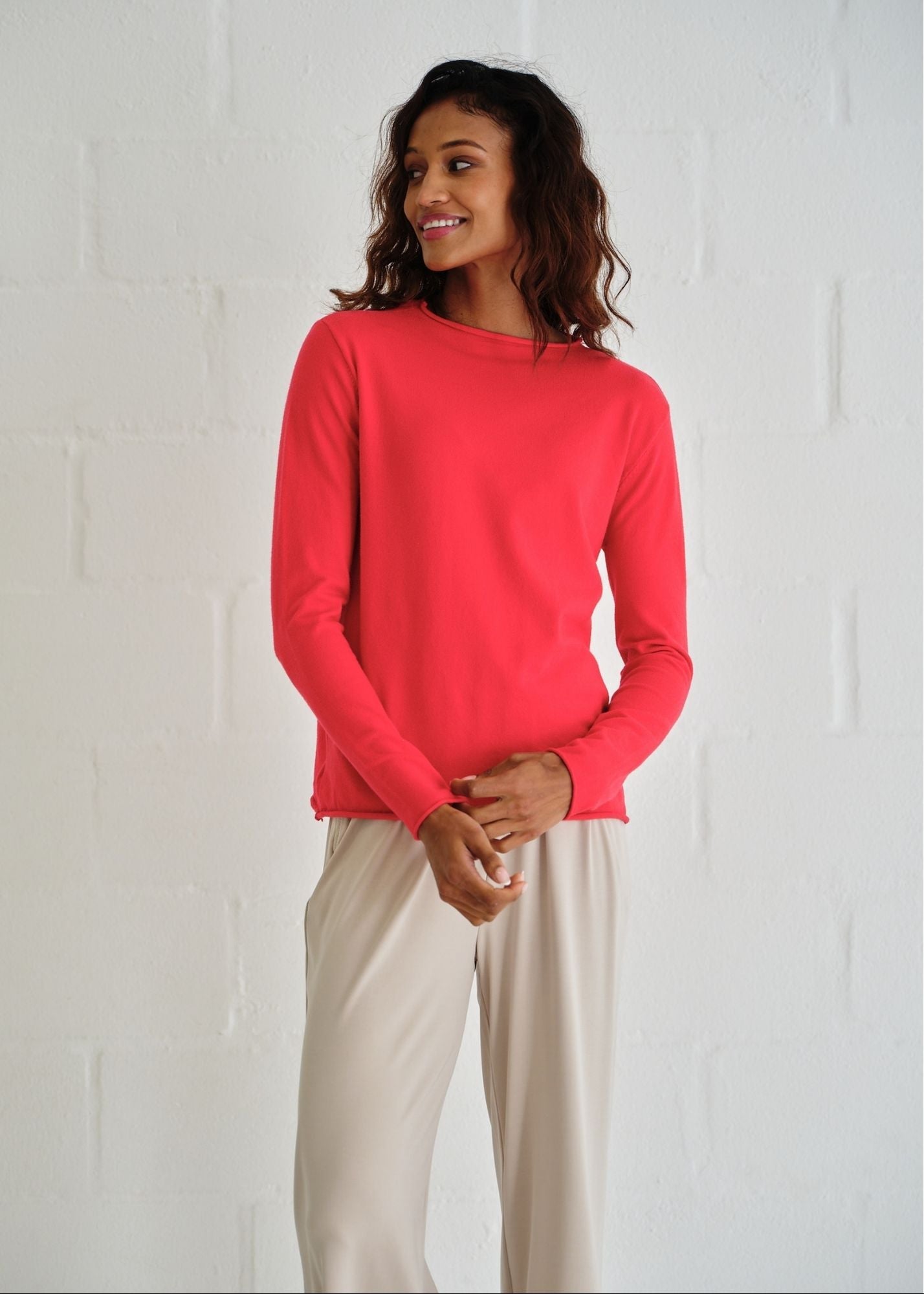 View our Milan Classic Funnel Neck Top In Red - by Tribute Store