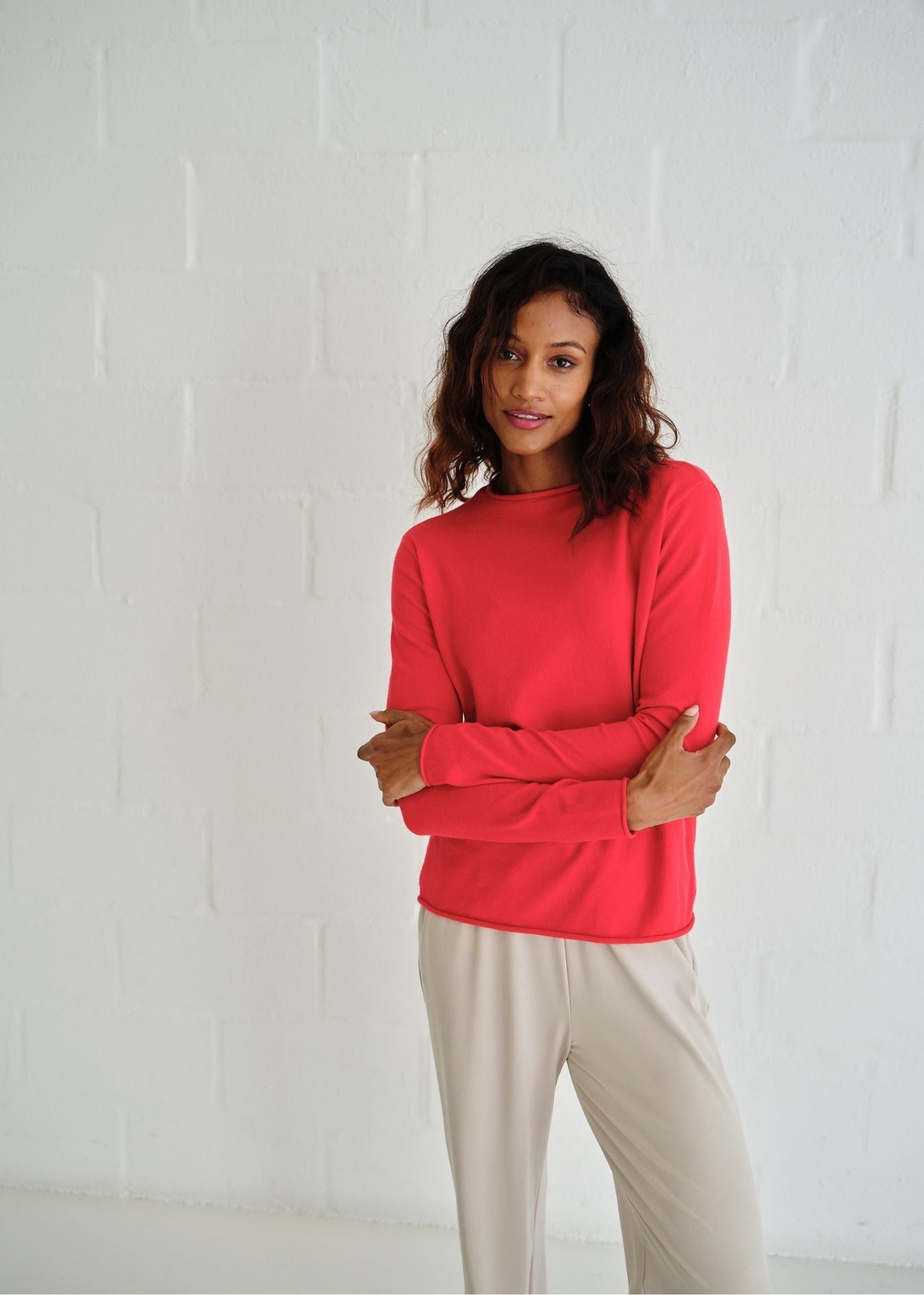 View our Milan Classic Funnel Neck Top In Red - by Tribute Store
