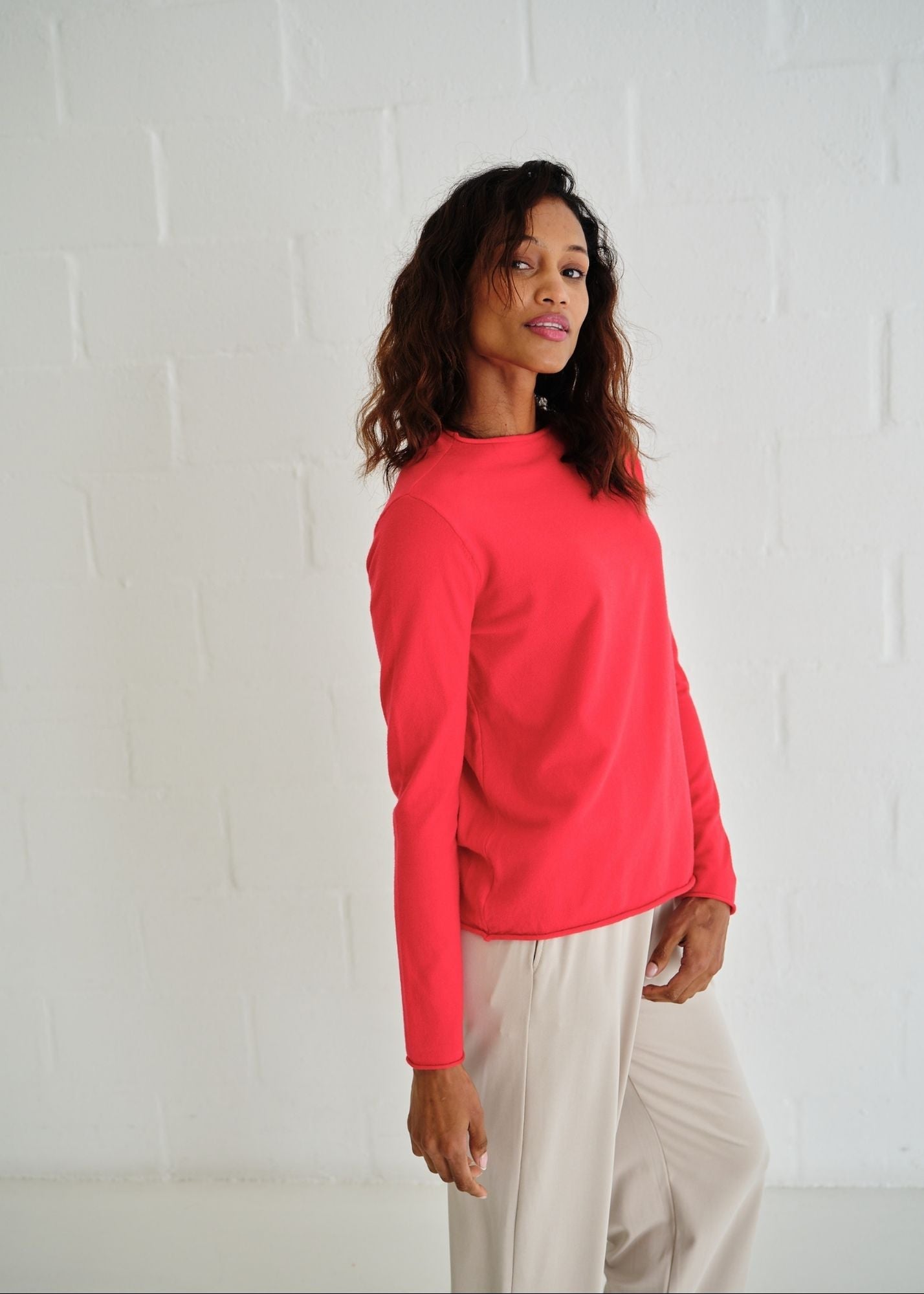View our Milan Classic Funnel Neck Top In Red - by Tribute Store