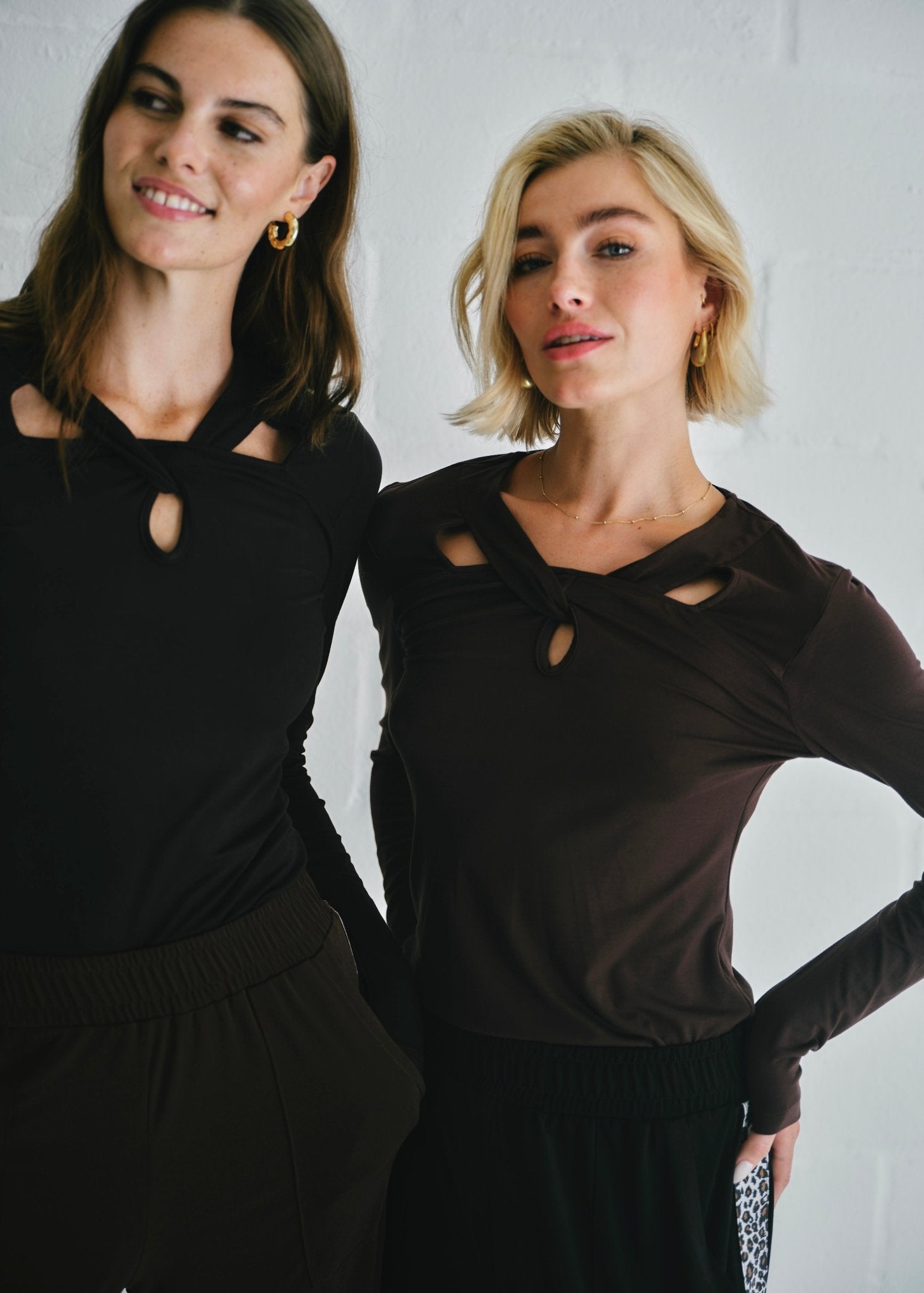 View our Milla Twisted Cut - Out Long Sleeve Top Black - by Tribute Store