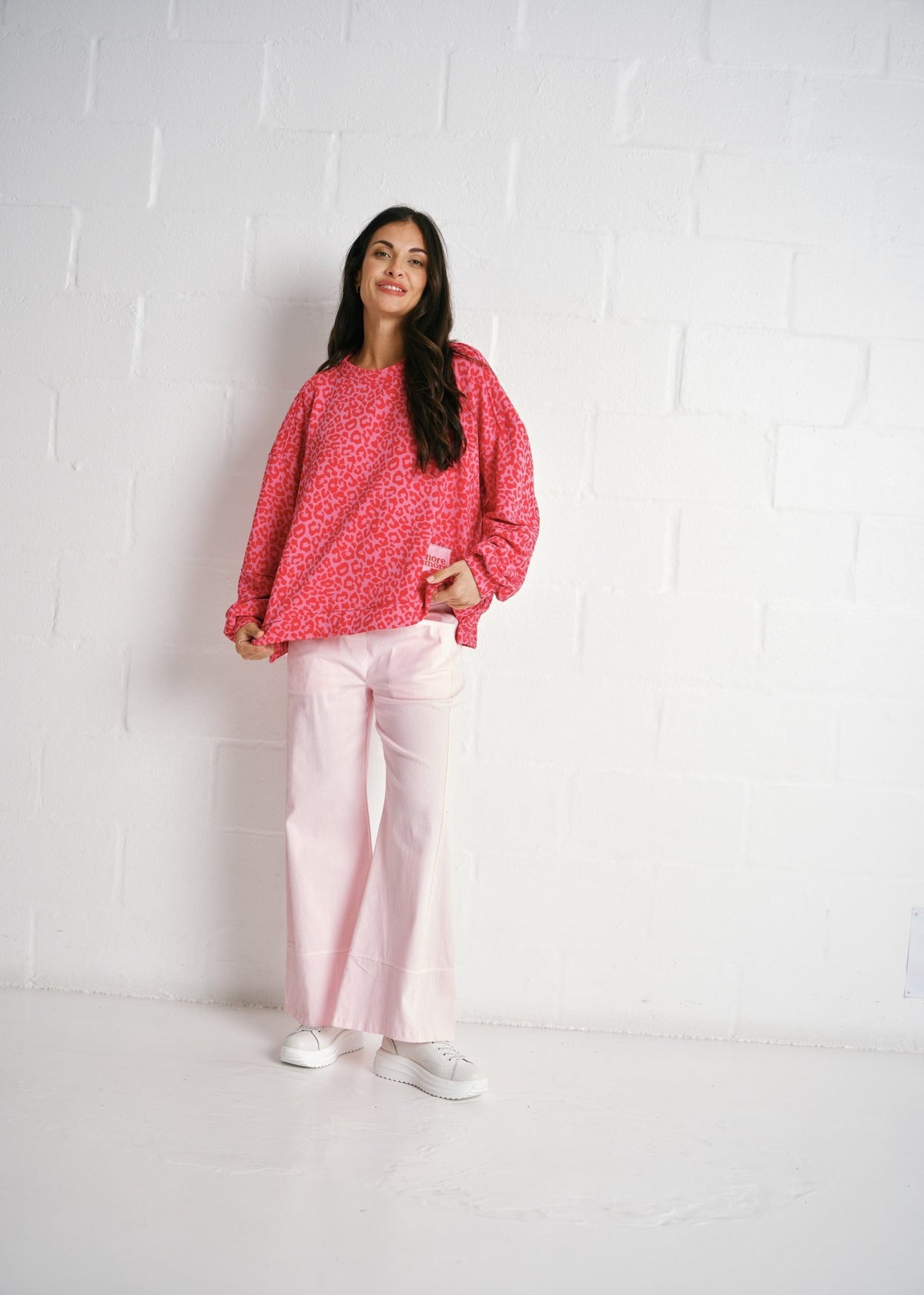 View our More Amore Leopard Sweat In Pink - by Tribute Store
