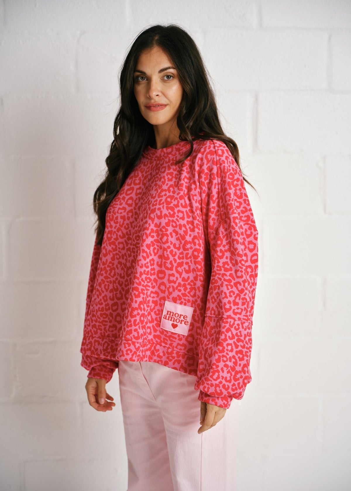 View our More Amore Leopard Sweat In Pink - by Tribute Store