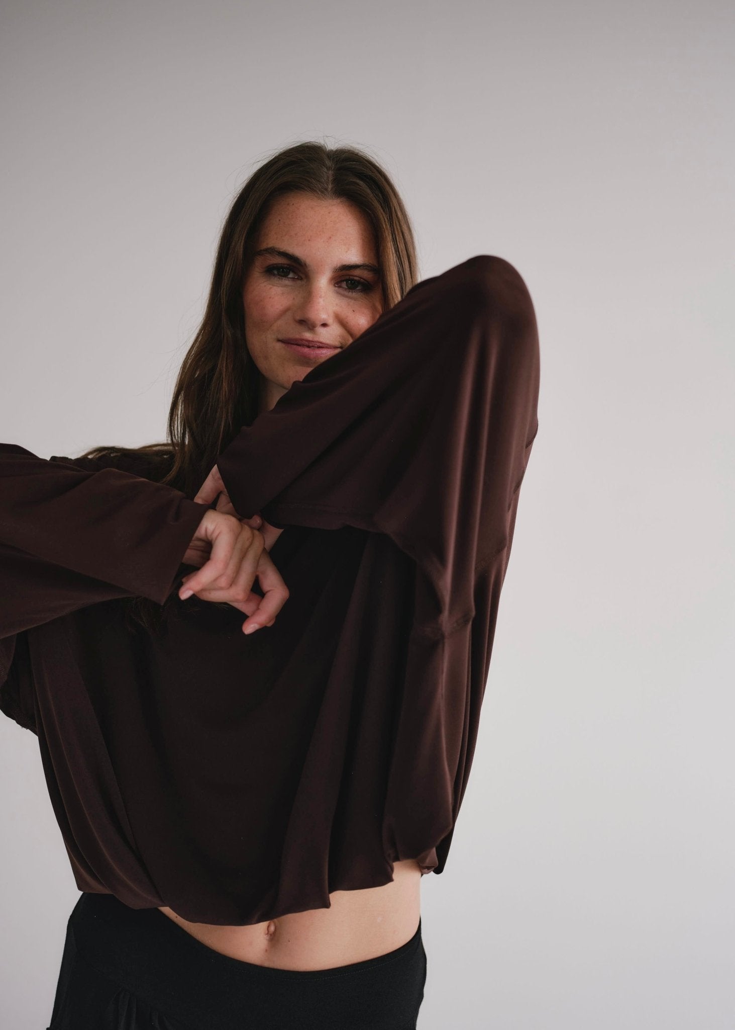 View our Oversized Batwing Top In Chocolate - by Tribute Store