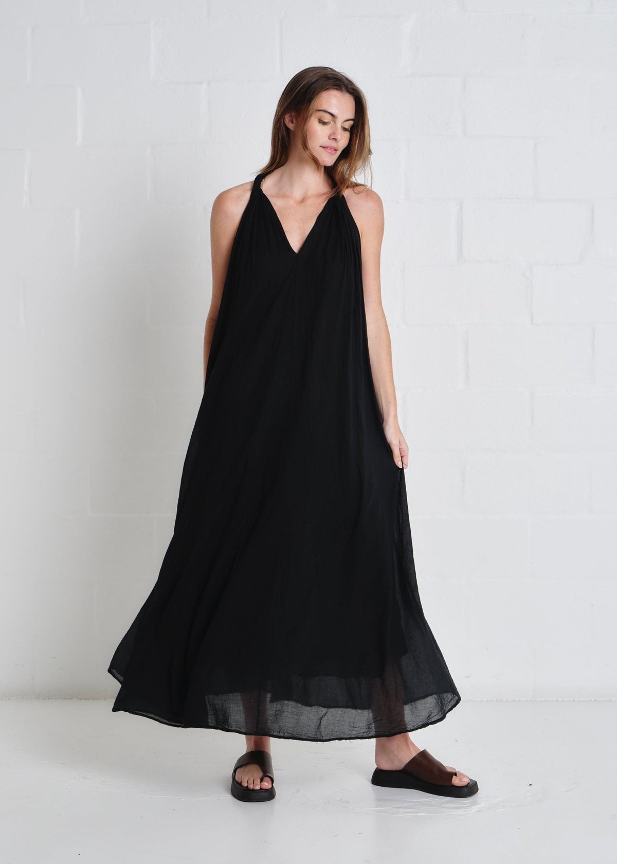View our Panama Twisted Shoulder Maxi In Black - by Tribute Store