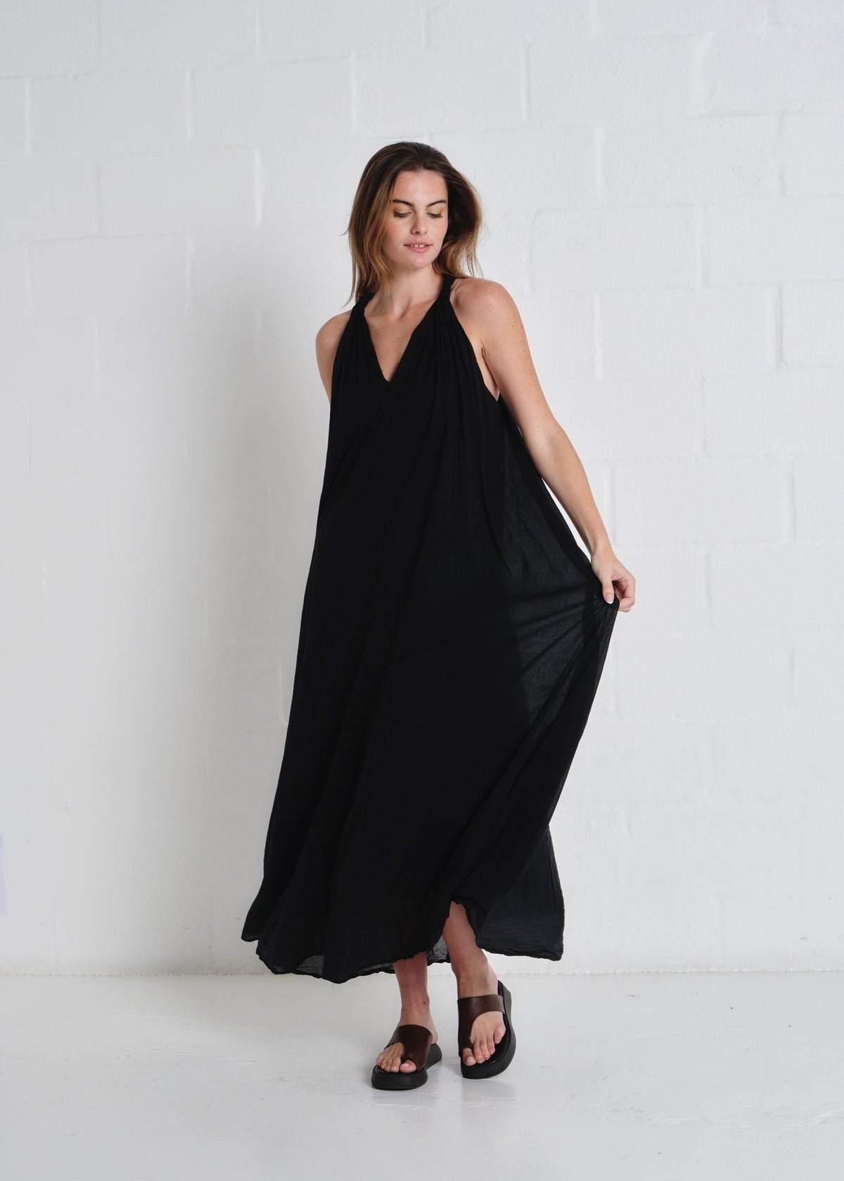 View our Panama Twisted Shoulder Maxi In Black - by Tribute Store