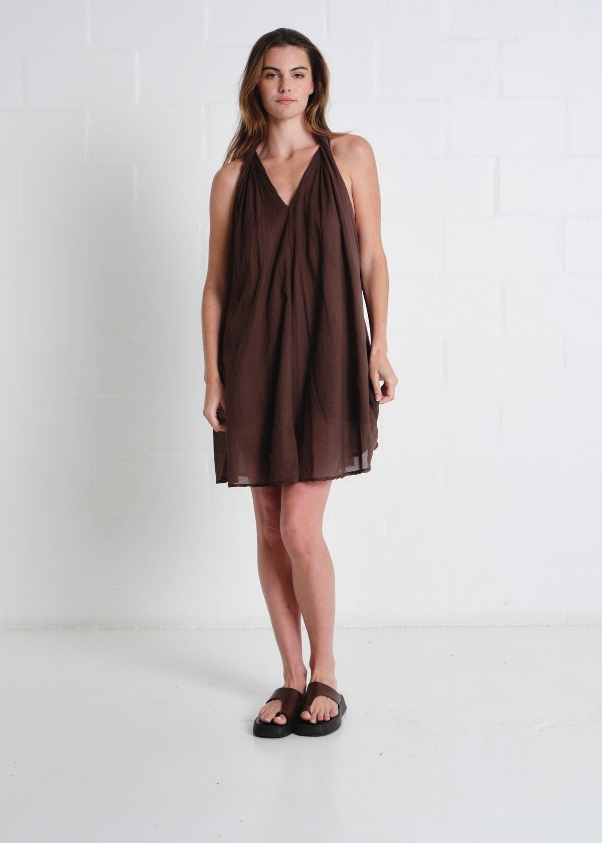 View our Panama Twisted Shoulder Short In Chocolate - by Tribute Store