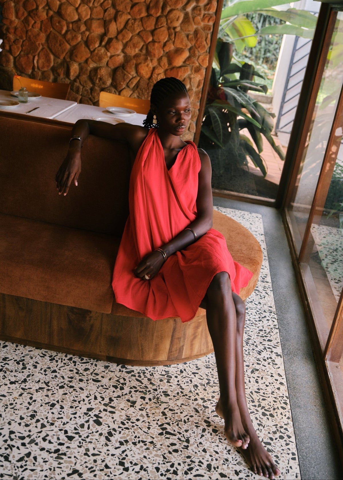 View our Panama Twisted Shoulder Short In Red - by Tribute Store