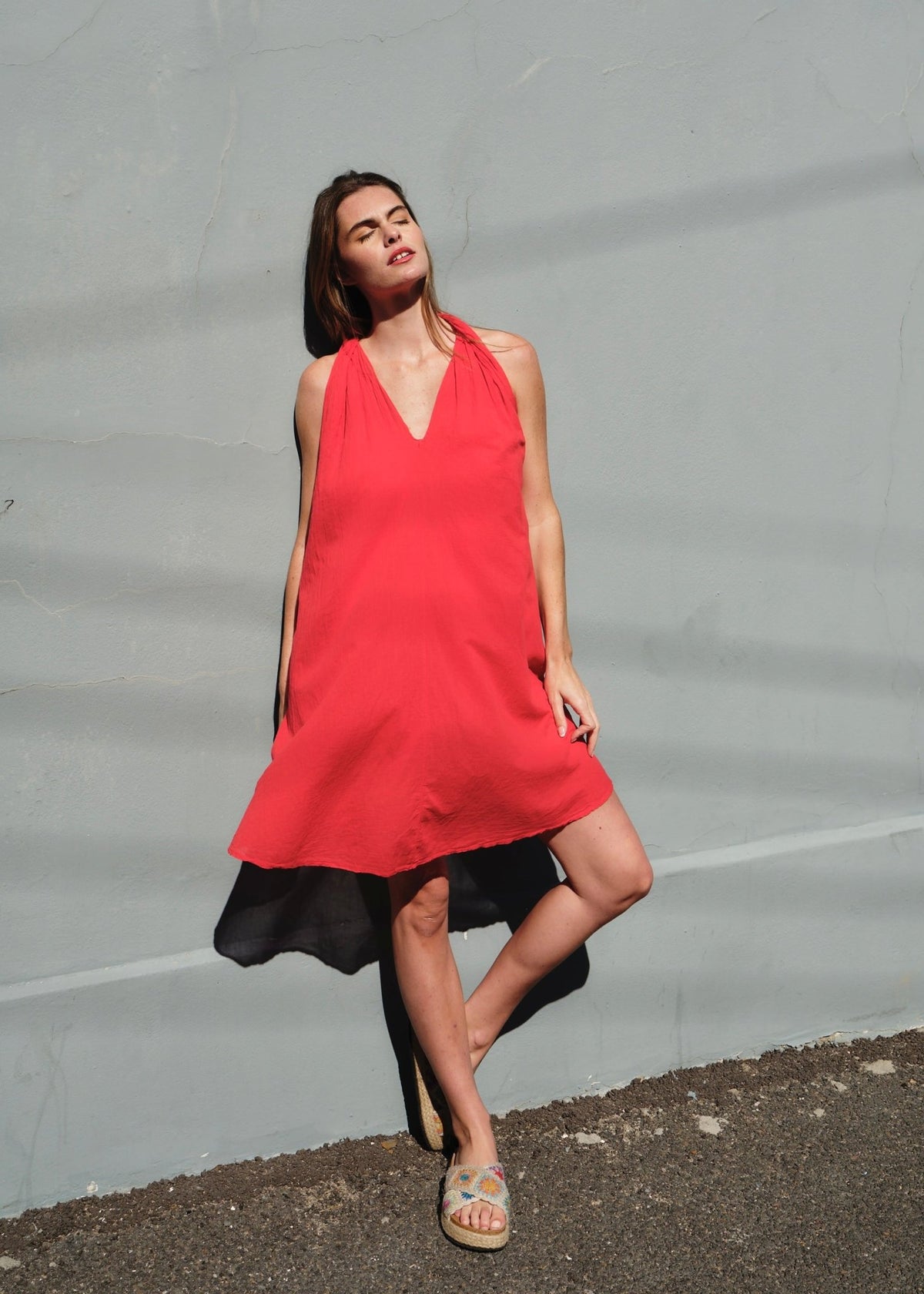 View our Panama Twisted Shoulder Short In Red - by Tribute Store