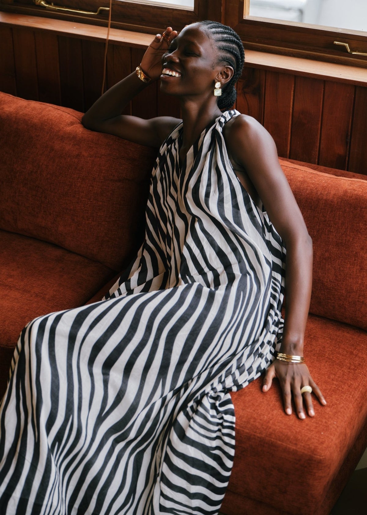 View our Panama Zebra Maxi Dress In Black And White - by Tribute Store