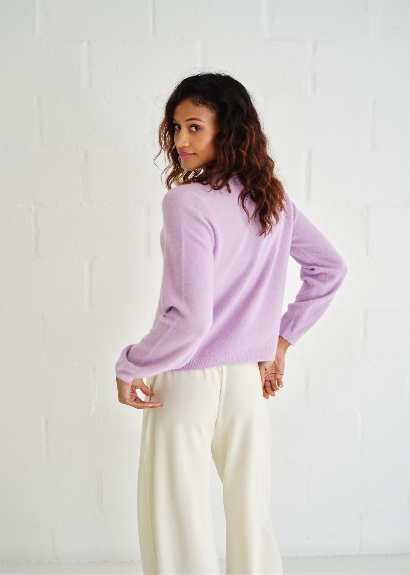 View our Pasadena Crew Neck Long Sleeve Jumper In Lilac - by Tribute Store