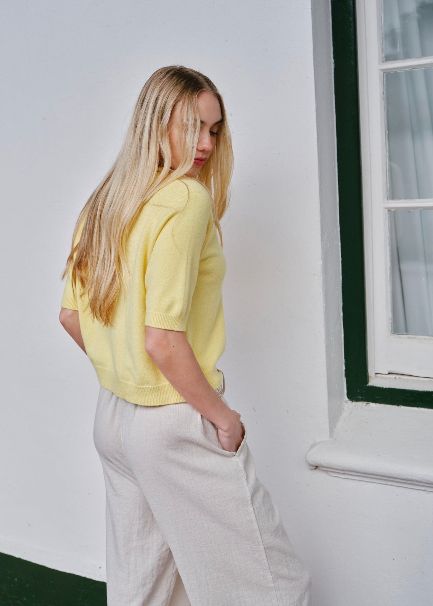View our Piana Italian Butter Soft Crew Neck Knit Yellow - by Tribute Store