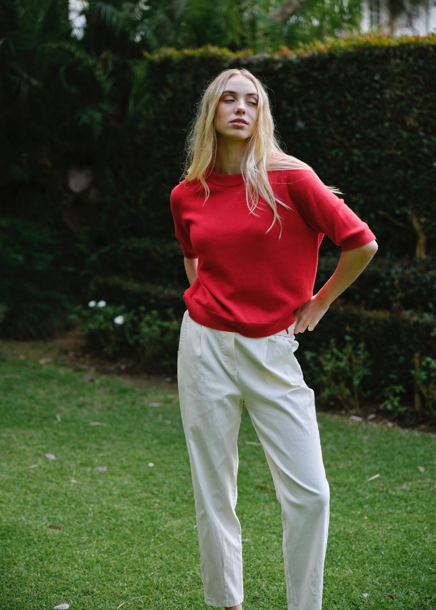 View our Piana Italian Butter Soft Knit in Coral - by Tribute Store