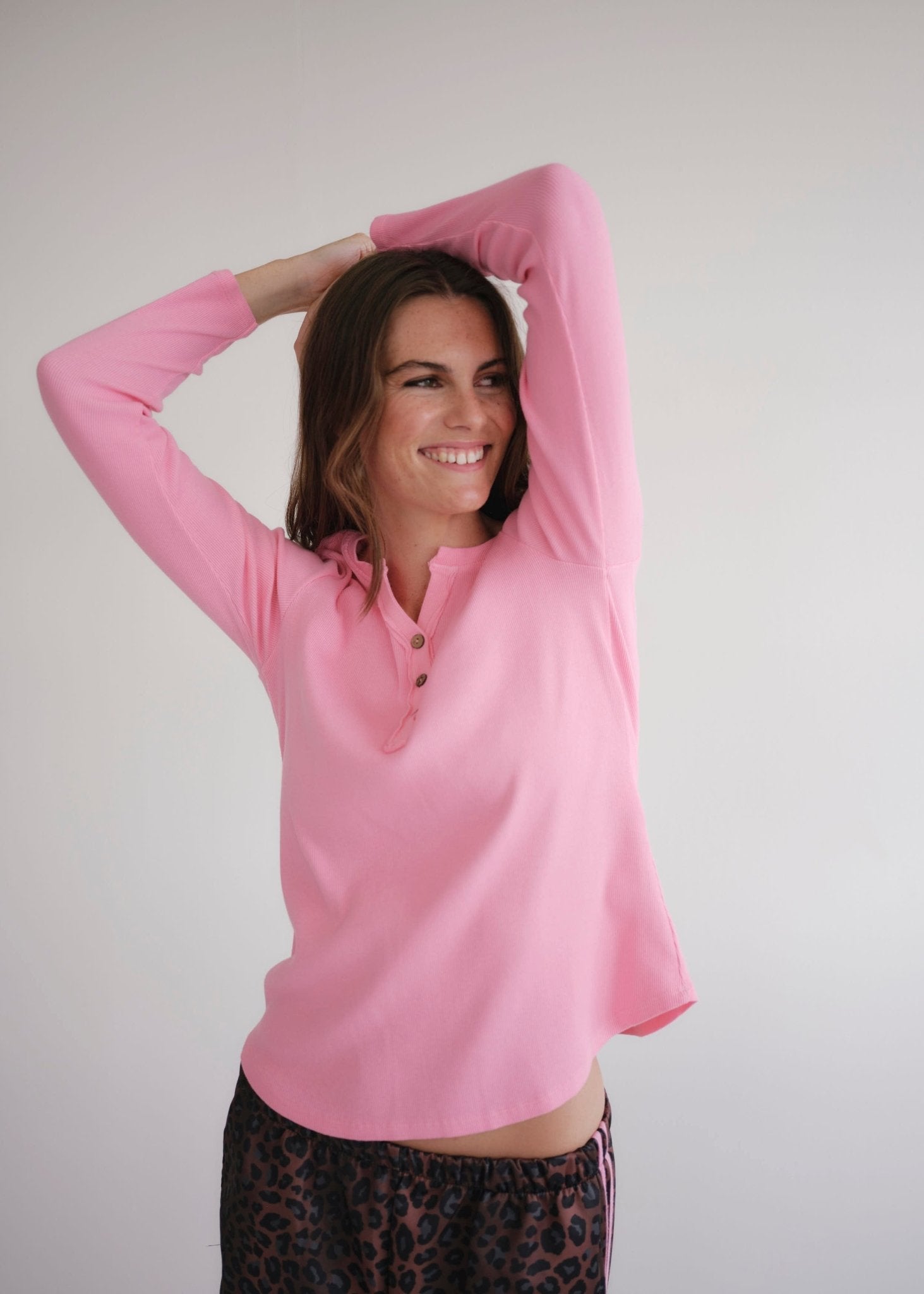 View our Pink Cotton Long Sleeved Top - by Tribute Store