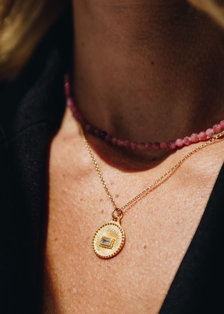 View our Pink Tourmaline Choker Necklace - by Tribute Store