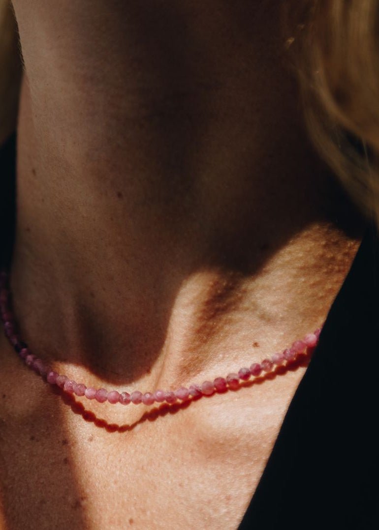 View our Pink Tourmaline Choker Necklace - by Tribute Store