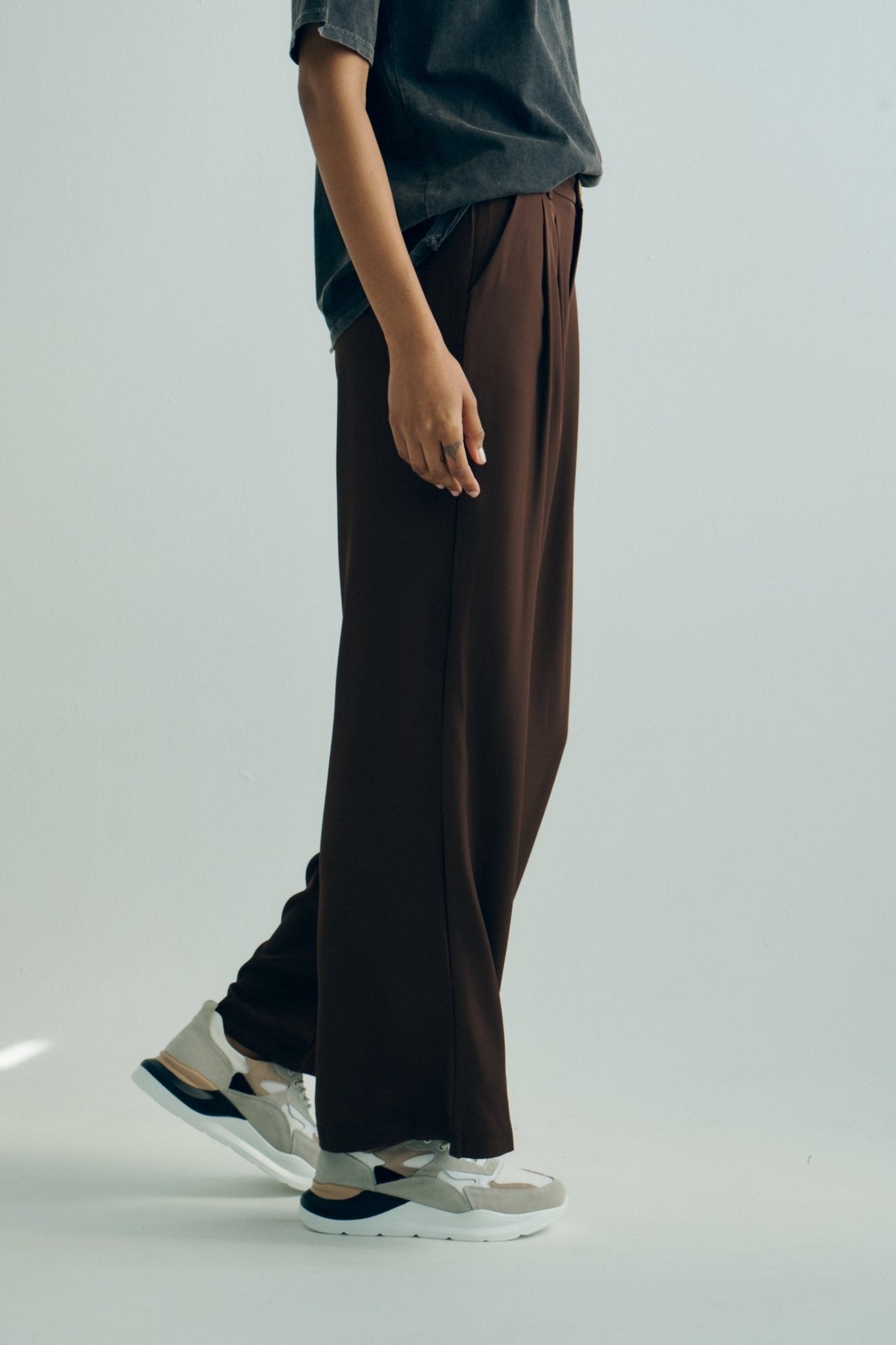 View our Pleated Trousers in Chocolate Brown - by Tribute Store