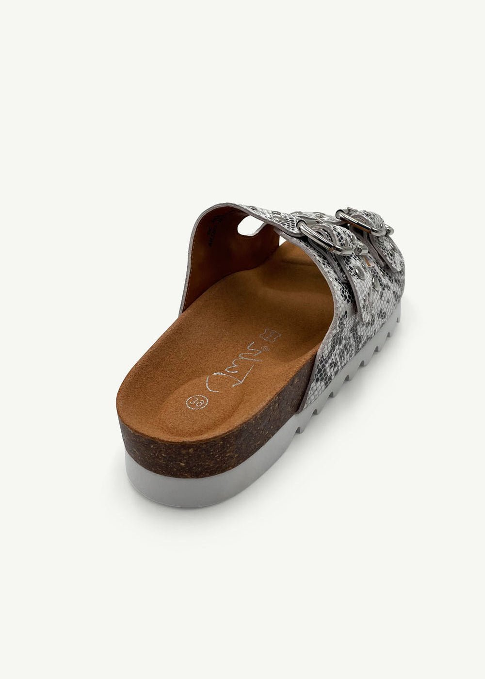 View our PRE ORDER: Hudson Sandal In Silver Snake - by Tribute Store