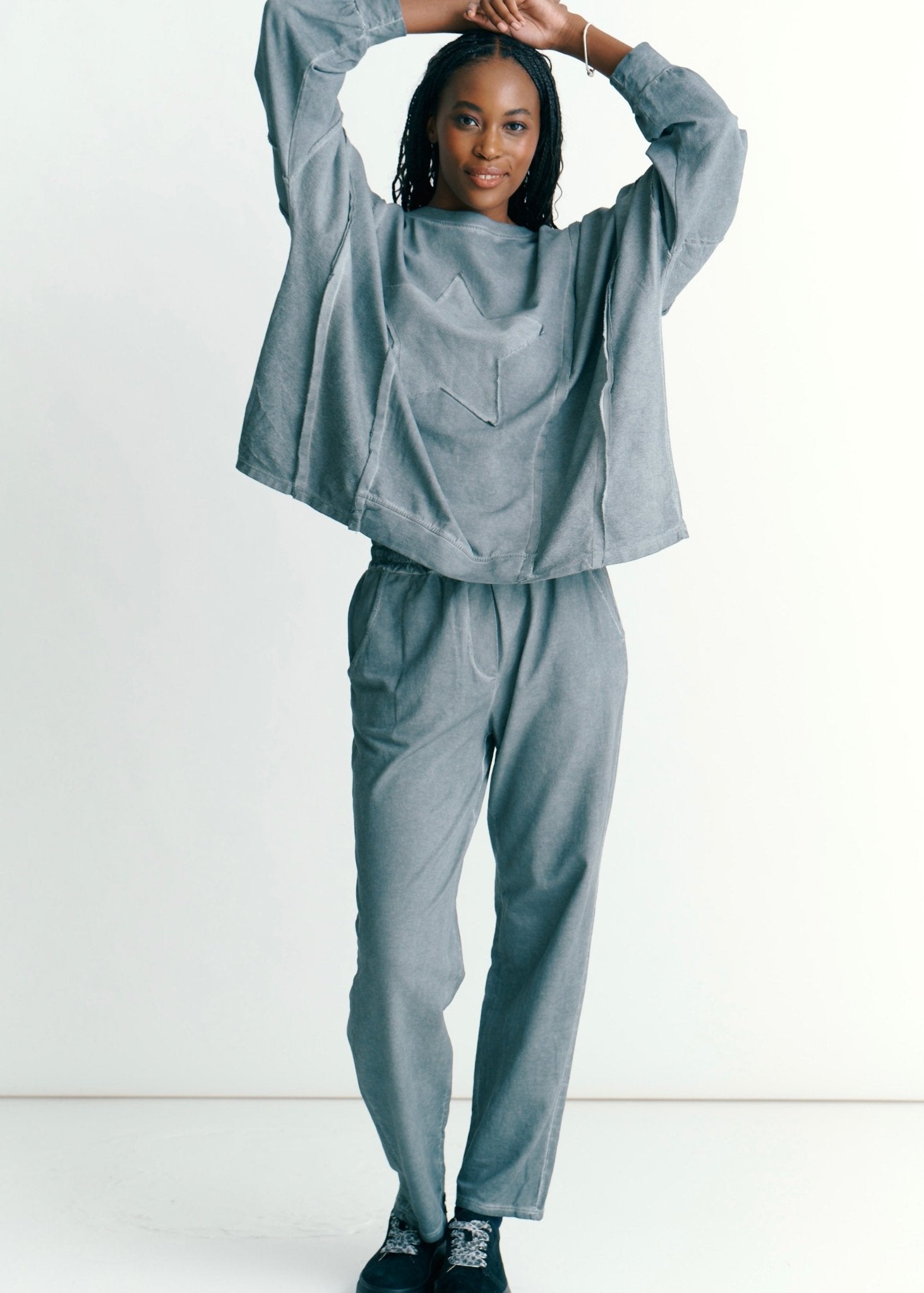 View our San Onofre Crew Neck Top With Star Print In Grey - by Tribute Store