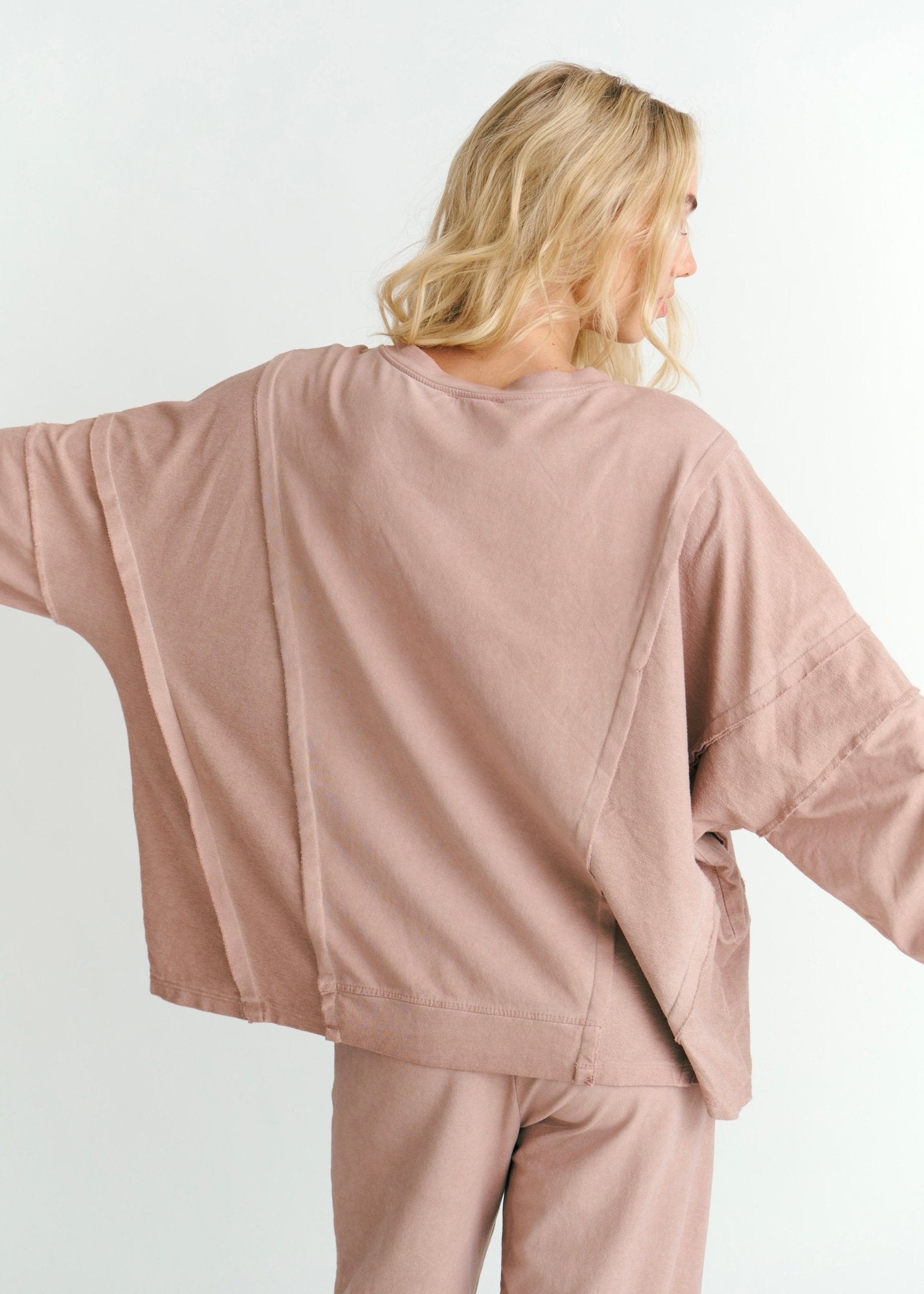 View our San Onofre Crew Neck Top With Star Print In Salmon - by Tribute Store
