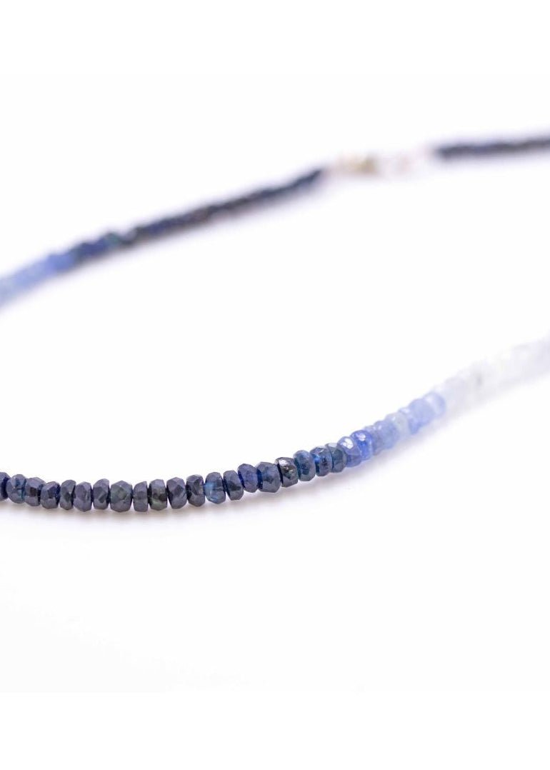 View our Sapphire Ombre button Stone Necklace - by Tribute Store