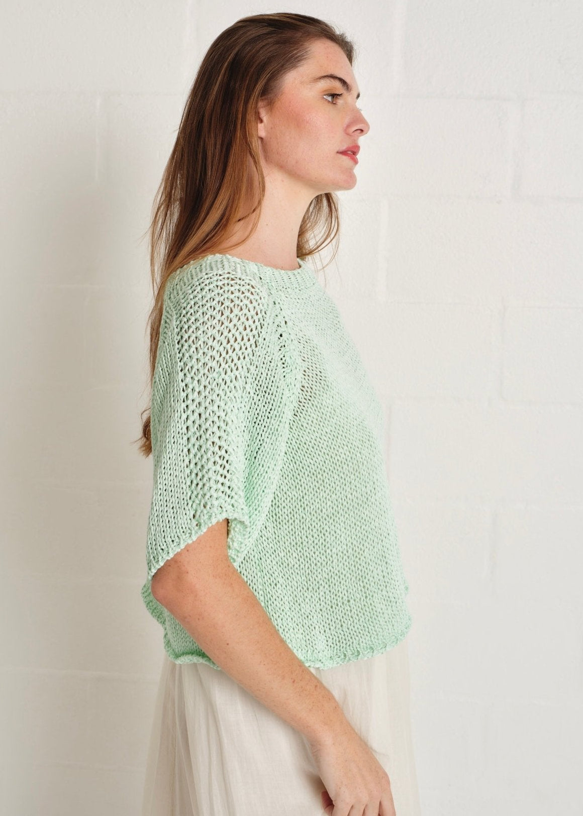 View our Sayulita Boatneck Crochet Top In Mint - by Tribute Store