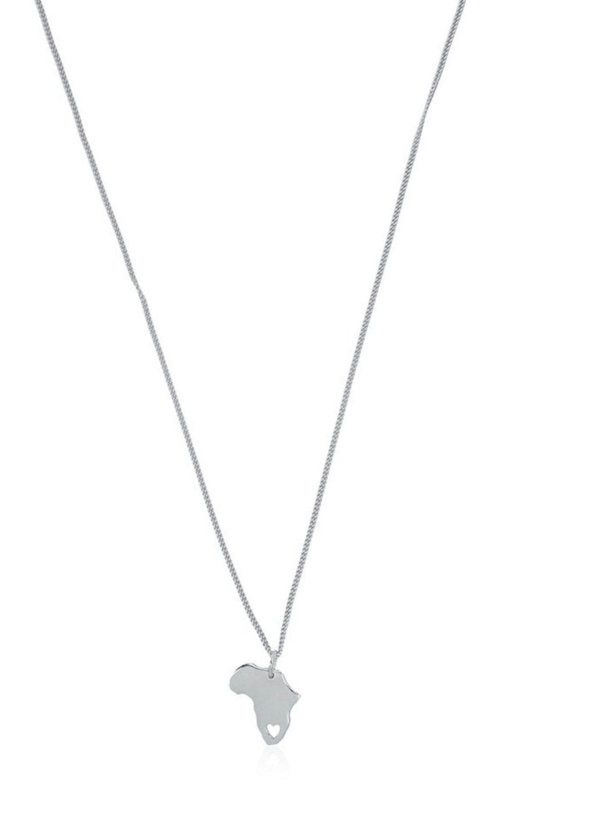 View our Silver Italian Waterproof Africa Heart Necklace - by Tribute Store