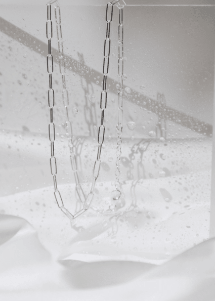 View our Silver Italian Waterproof Paperclip “Paris” Necklace - by Tribute Store