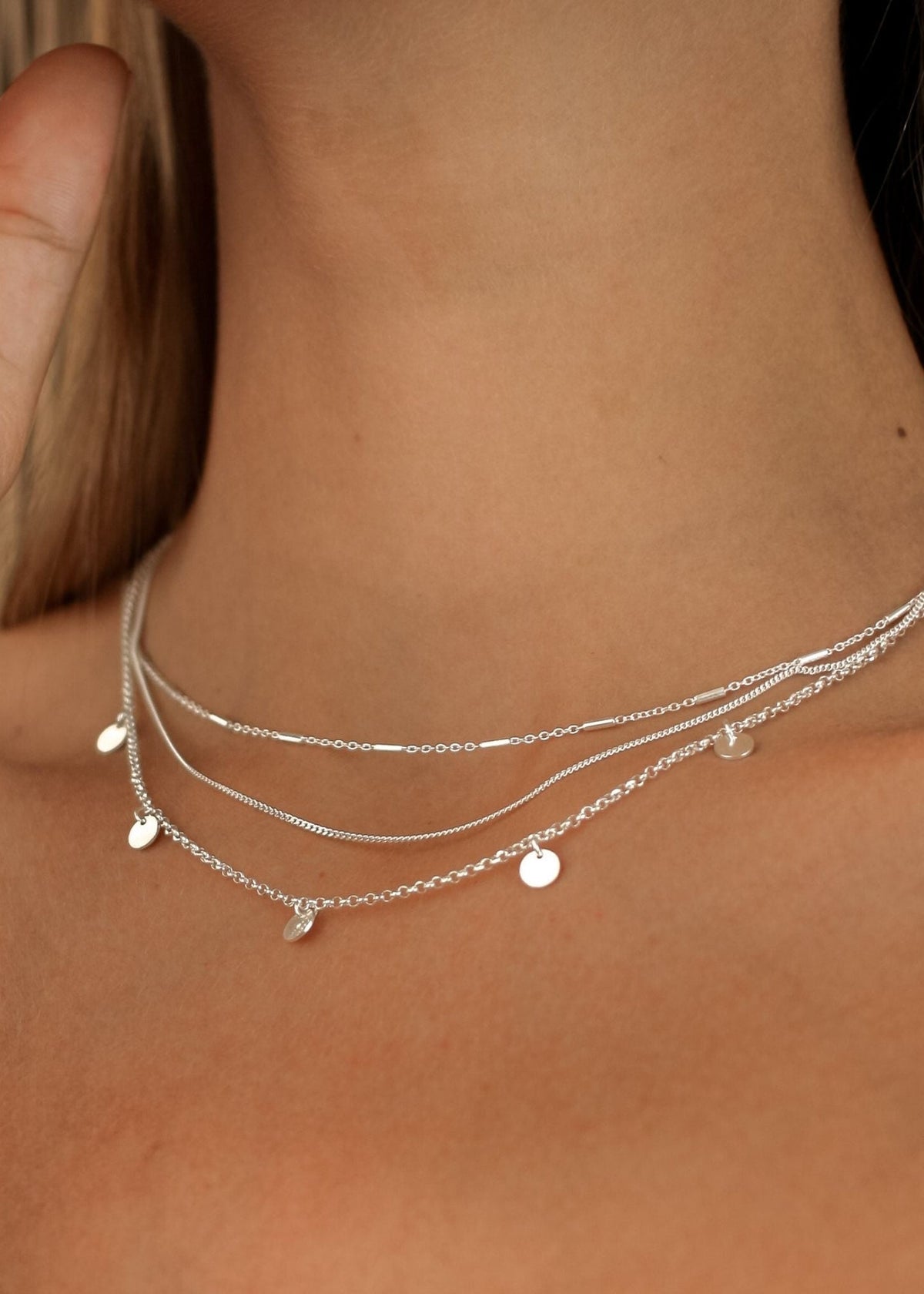 View our Silver Italian Waterproof Staggered Bar Necklace - by Tribute Store