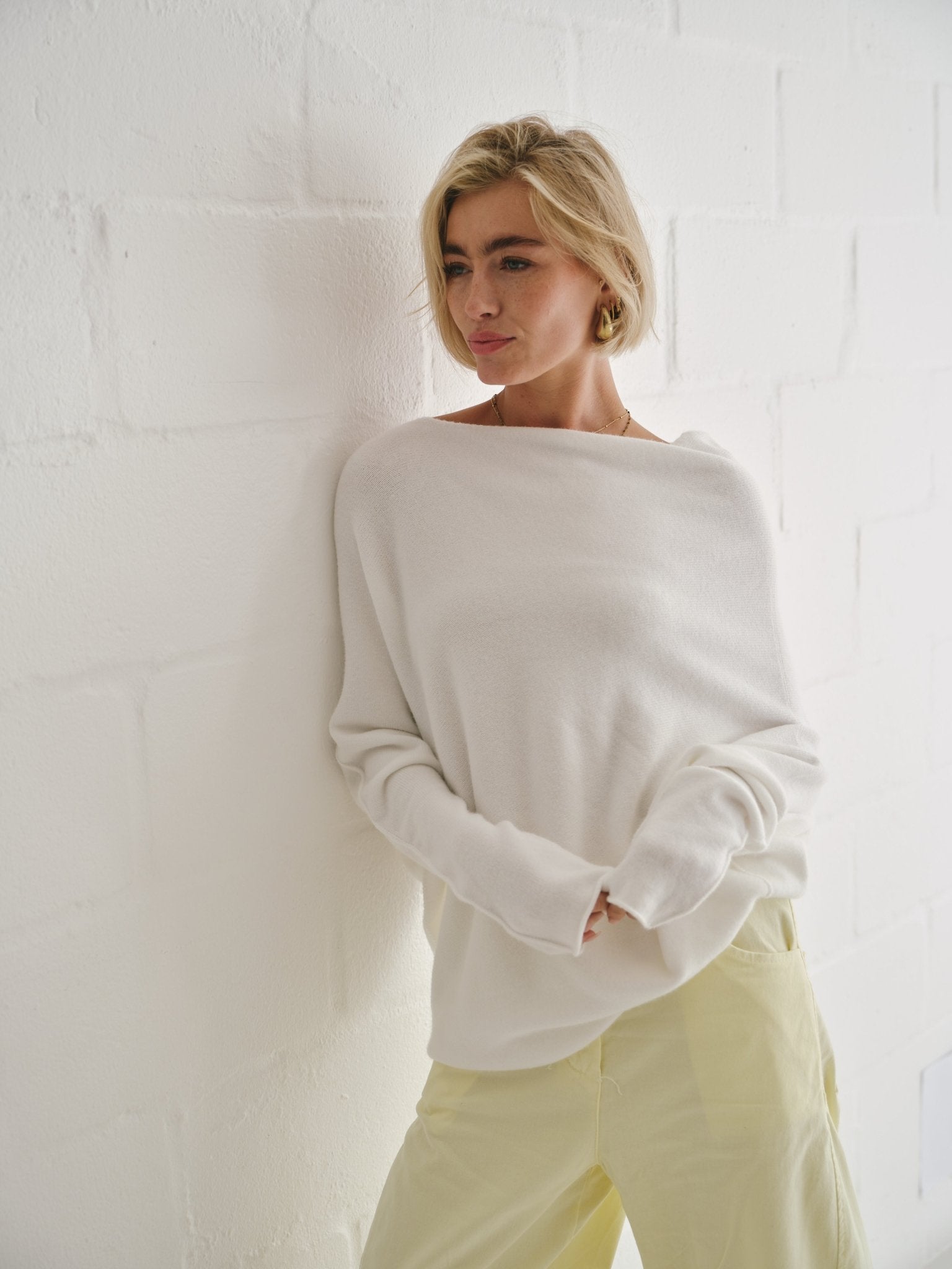 View our Sofia Italian Batwing Knit in Cream - by Tribute Store
