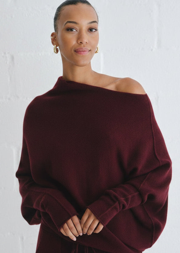 View our Sofia Italian Batwing Knit in Navy - by Tribute Store