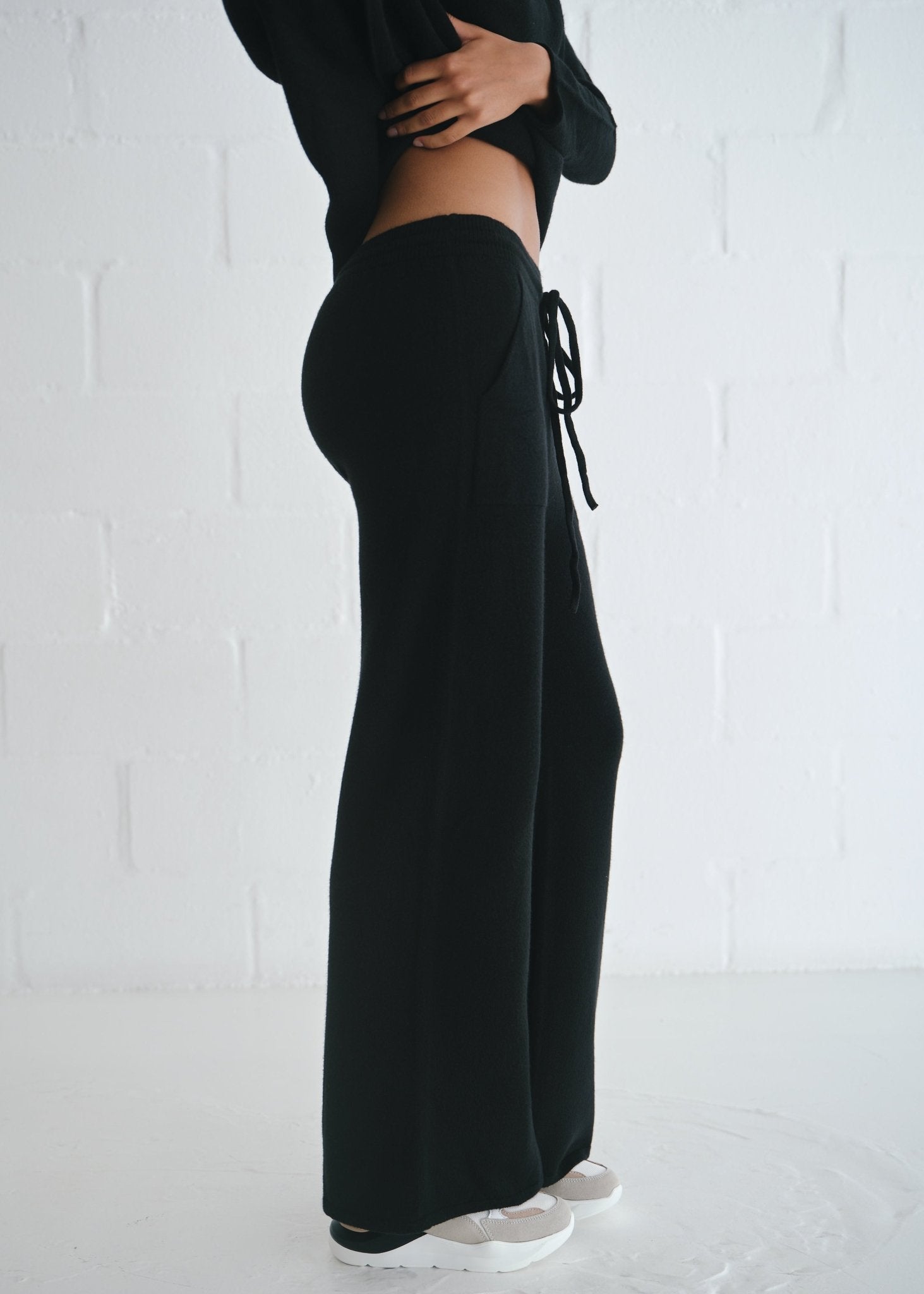 View our Sofia Italian Knitted Palazzo Pants In Black - by Tribute Store