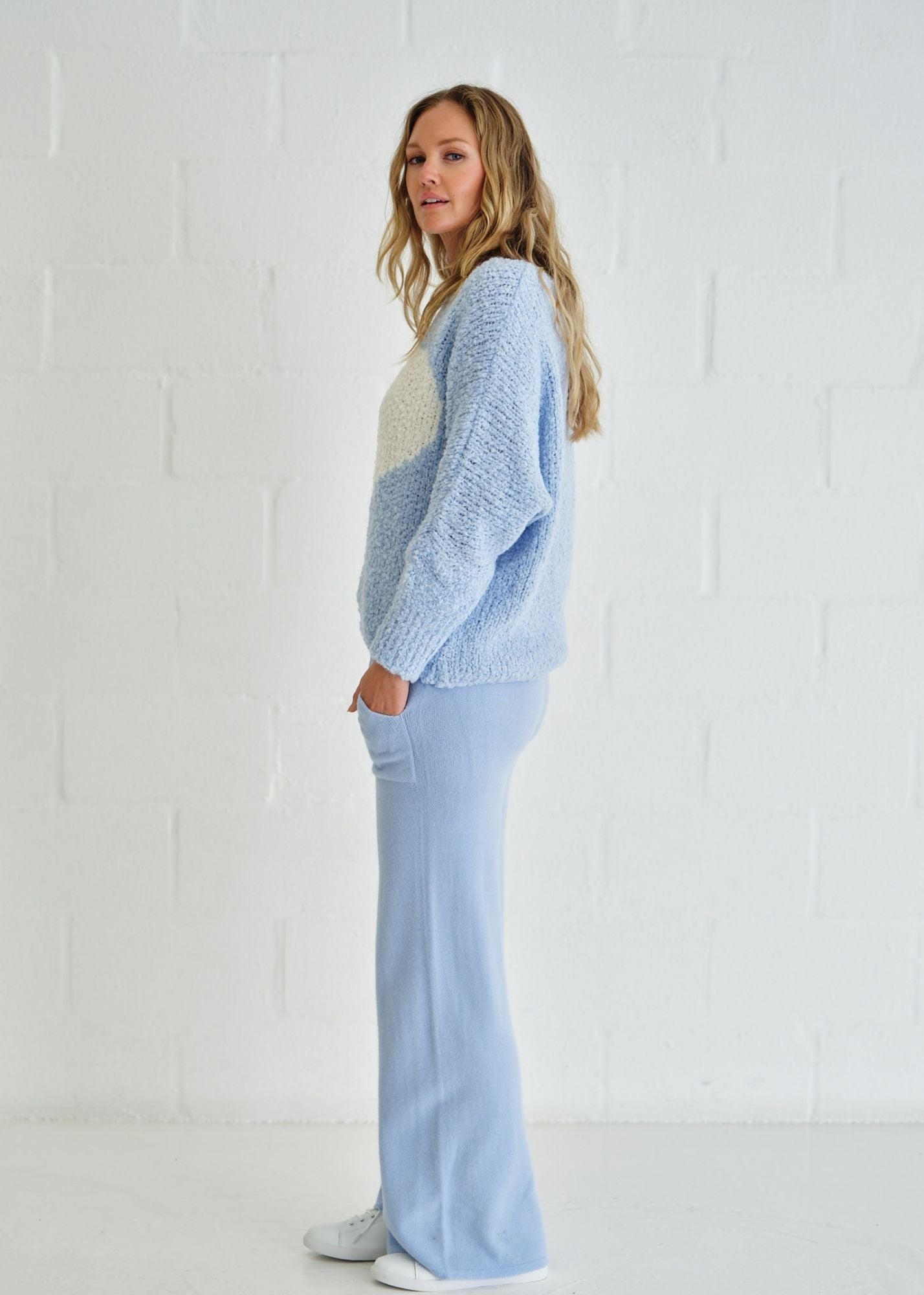 View our Soho Chunky Oversized Heart Knit In Sky Blue - by Tribute Store