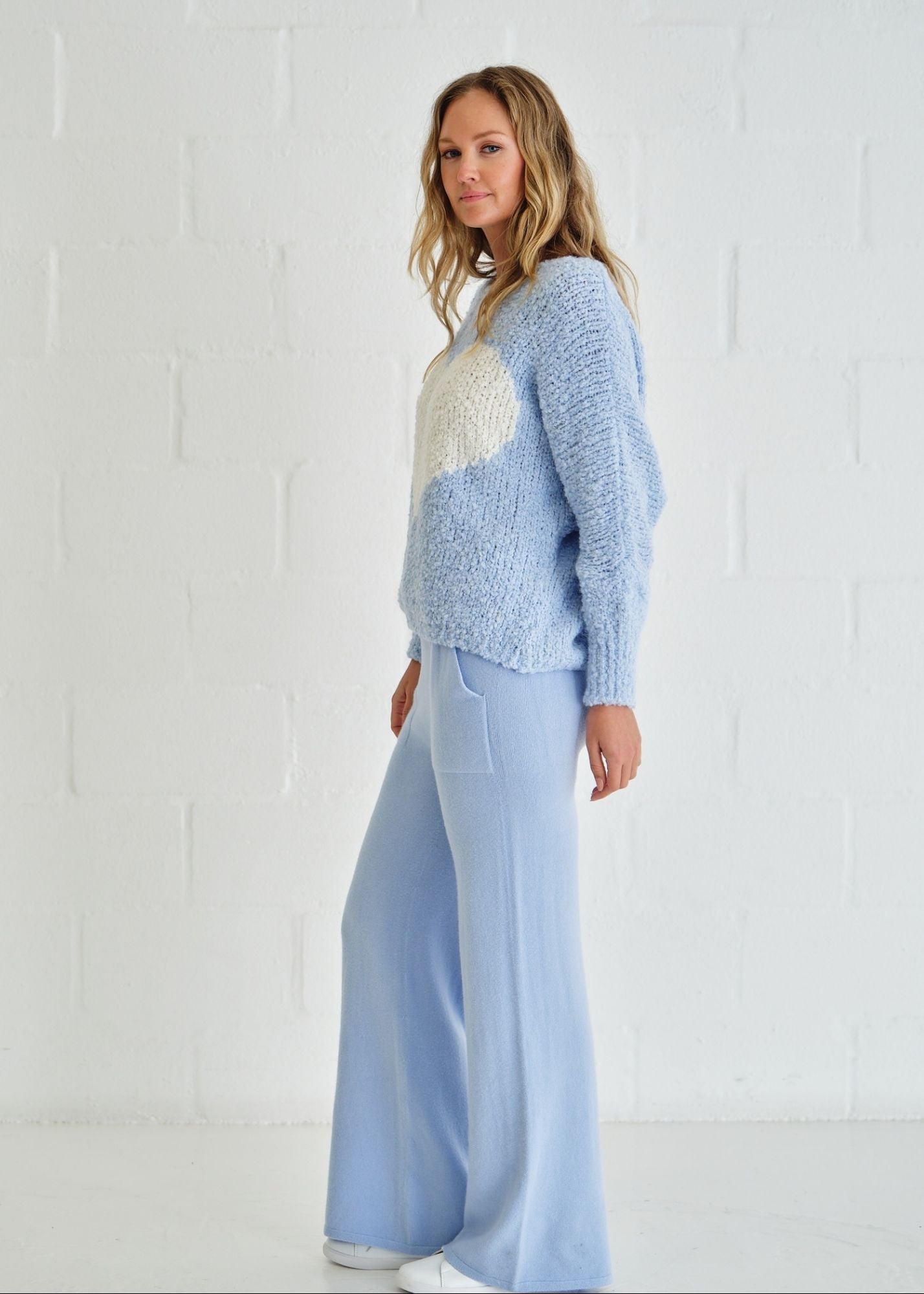 View our Soho Chunky Oversized Heart Knit In Sky Blue - by Tribute Store