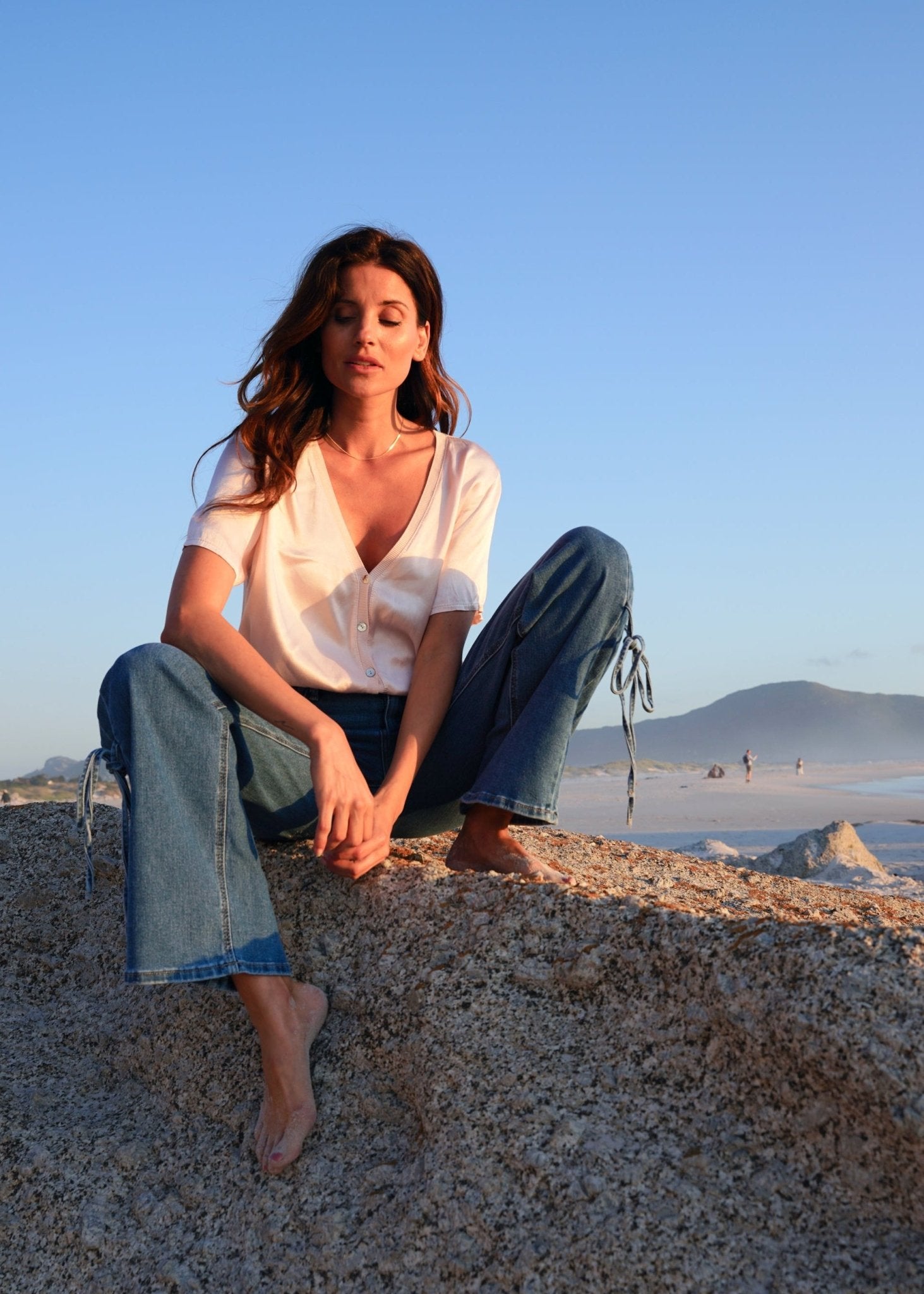 View our Straight Leg Jeans With Bow In Denim - by Tribute Store