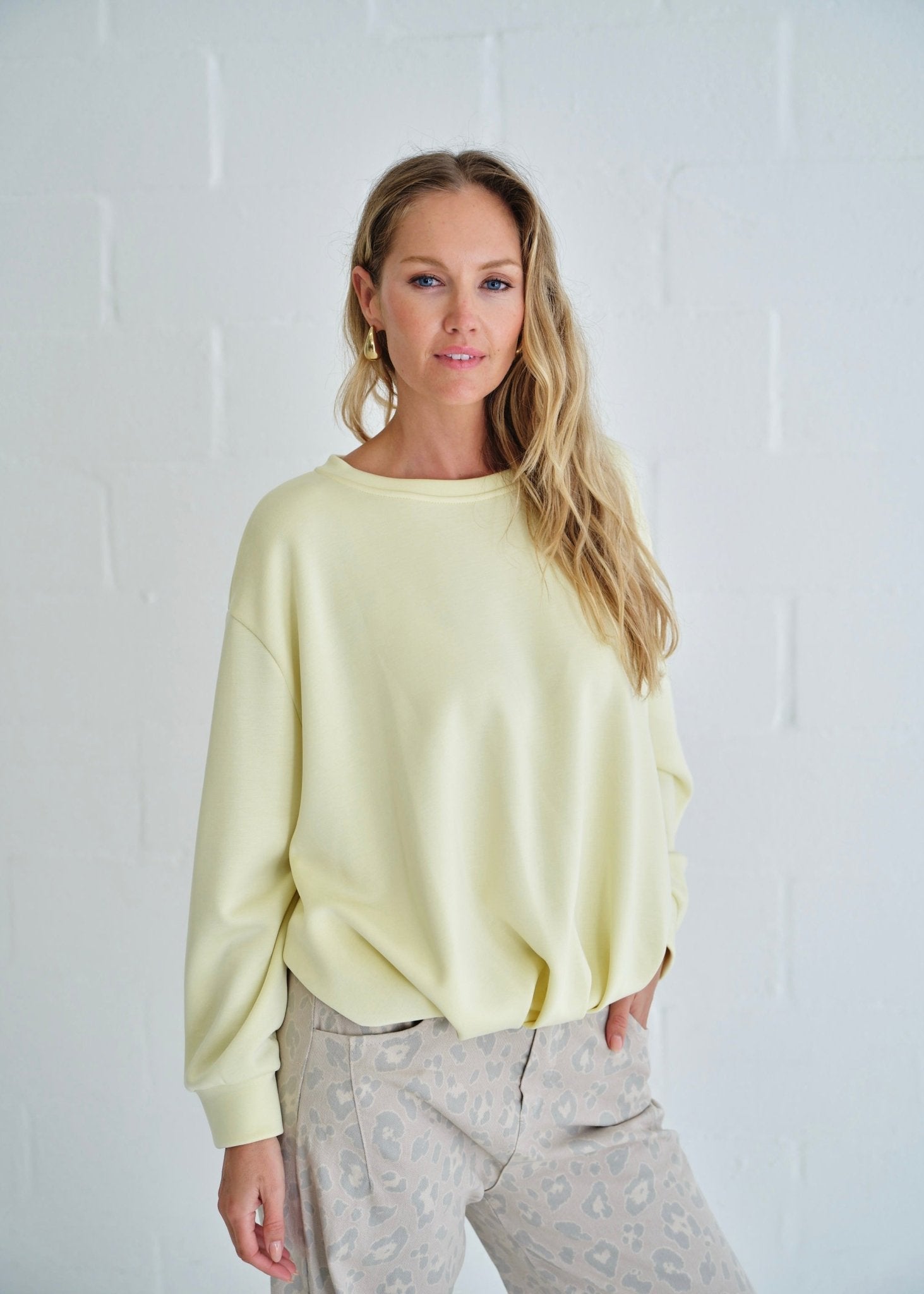 View our Tacoma Bubble Hem Sweater In Butter Yellow - by Tribute Store