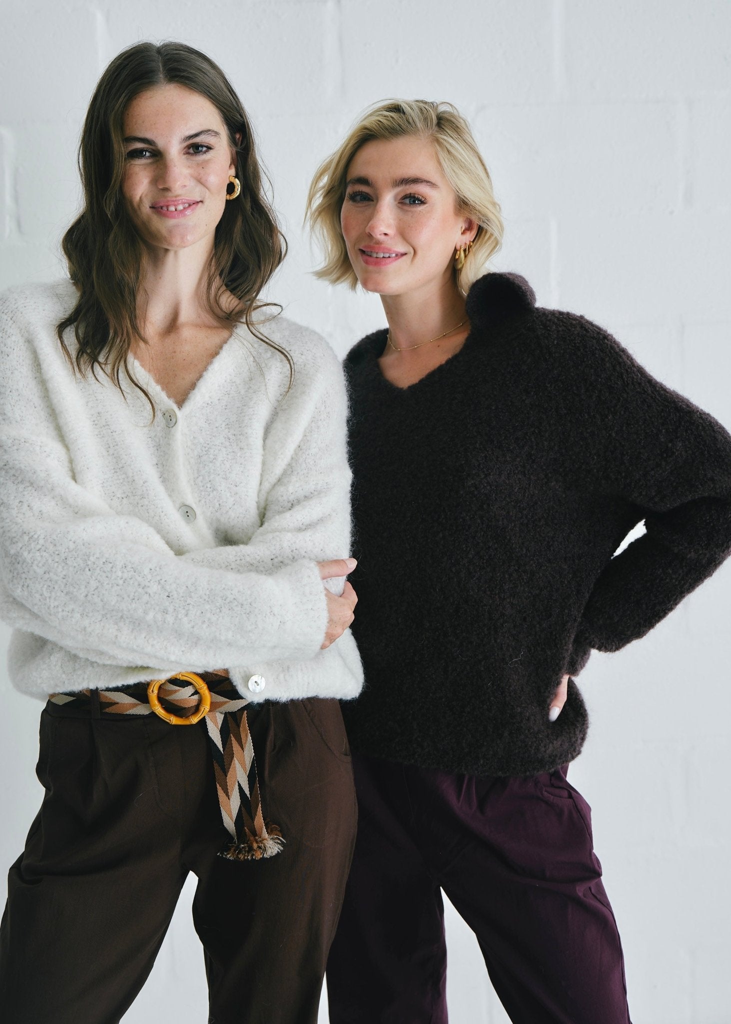 View our Teddy Knit With Open Collar In Chocolate - by Tribute Store
