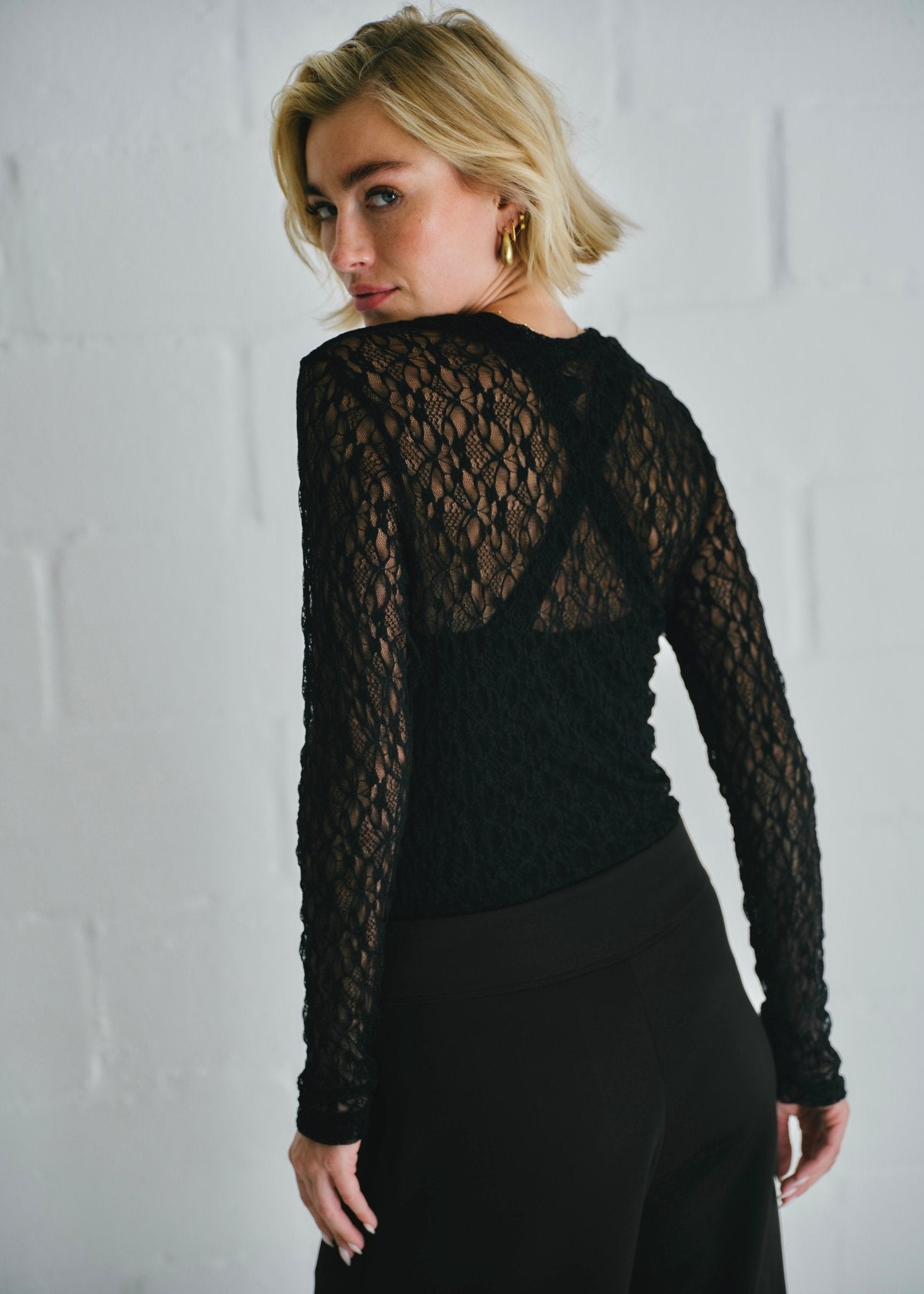 View our The Jennifer Classic Lace Top In Black - by Tribute Store