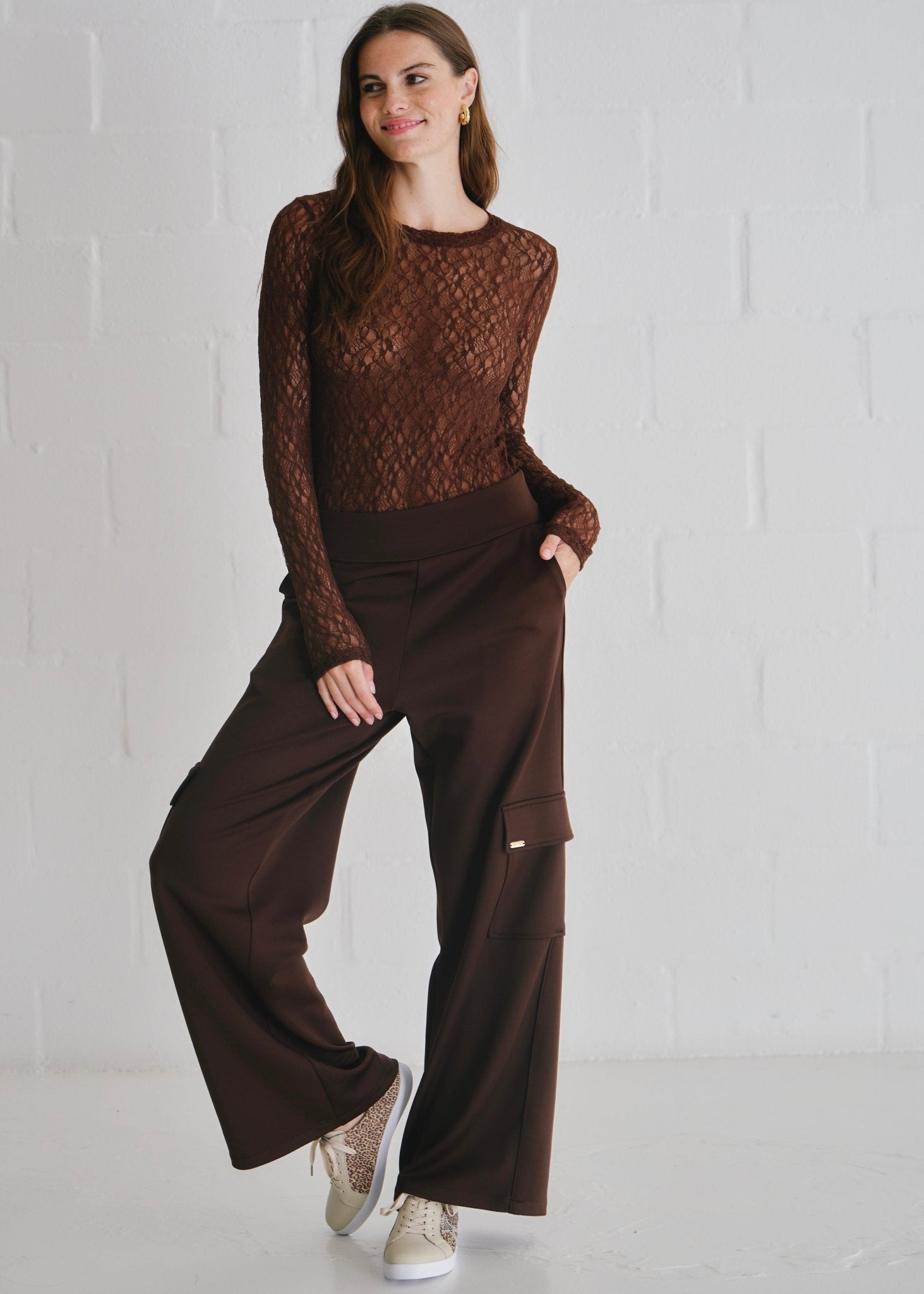 View our The Jennifer Classic Lace Top In Chocolate - by Tribute Store