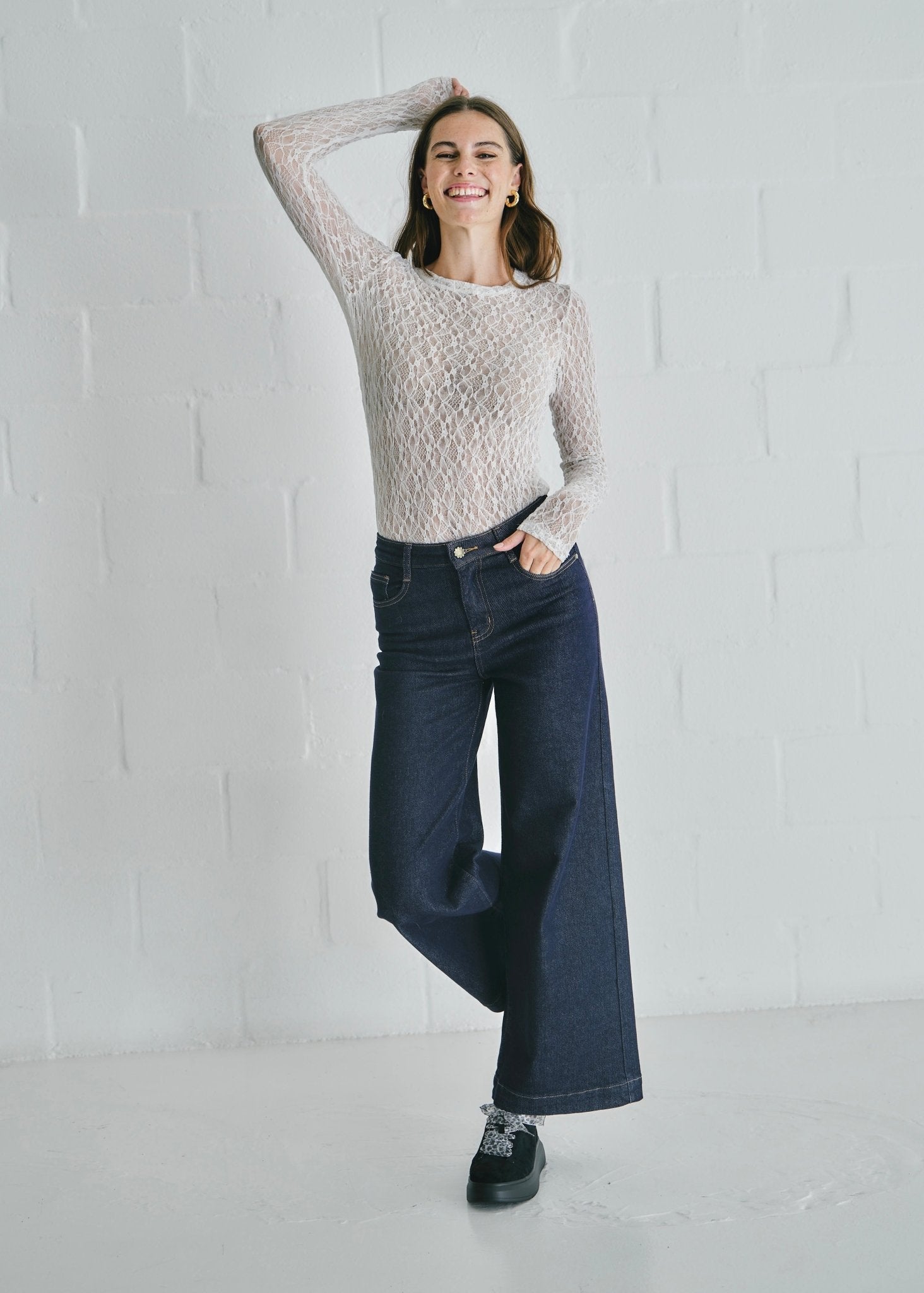 View our The Jennifer Classic Lace Top In White - by Tribute Store