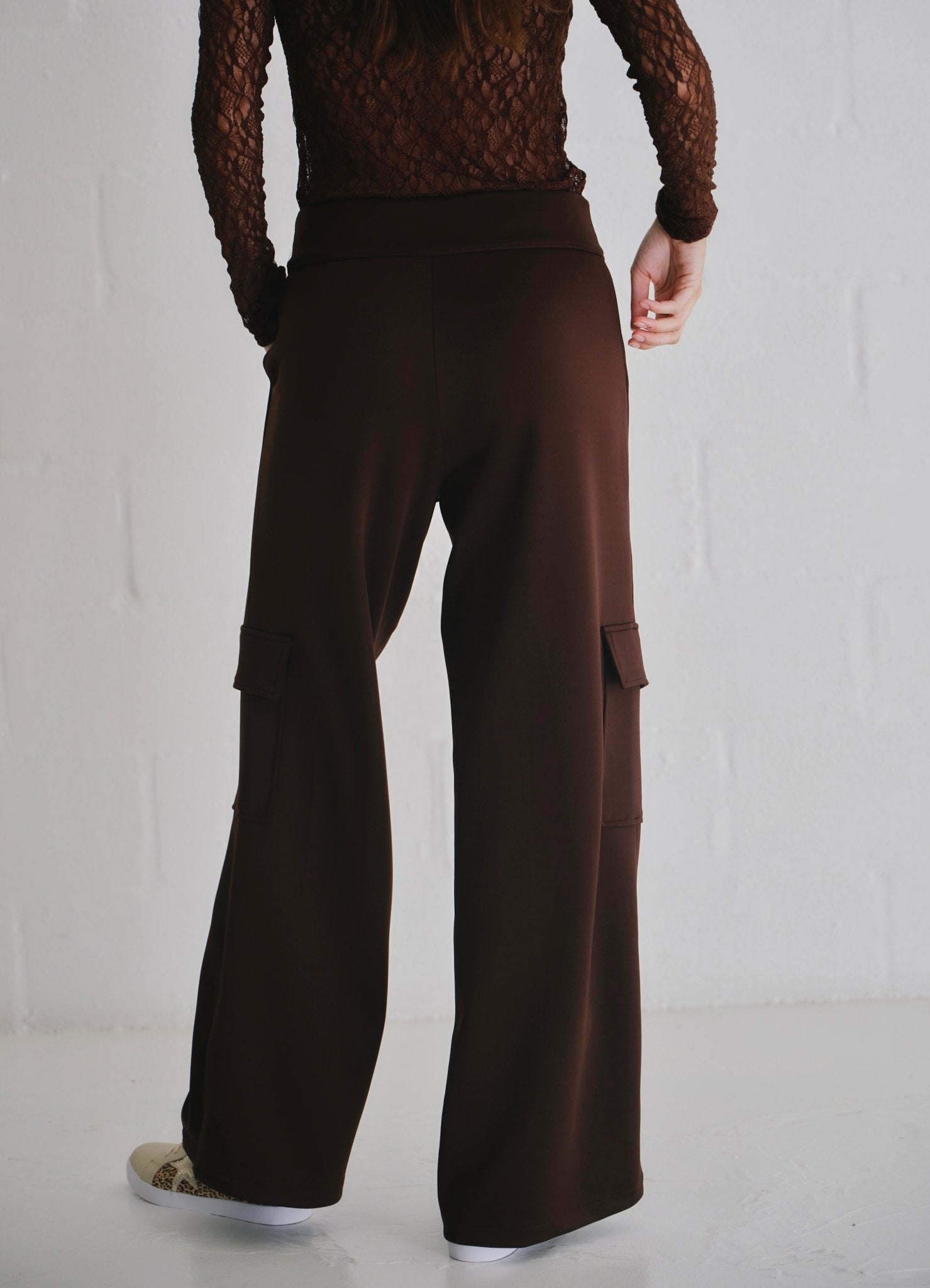 View our The Luxe Wide - Leg Cargo Pants In Chocolate - by Tribute Store