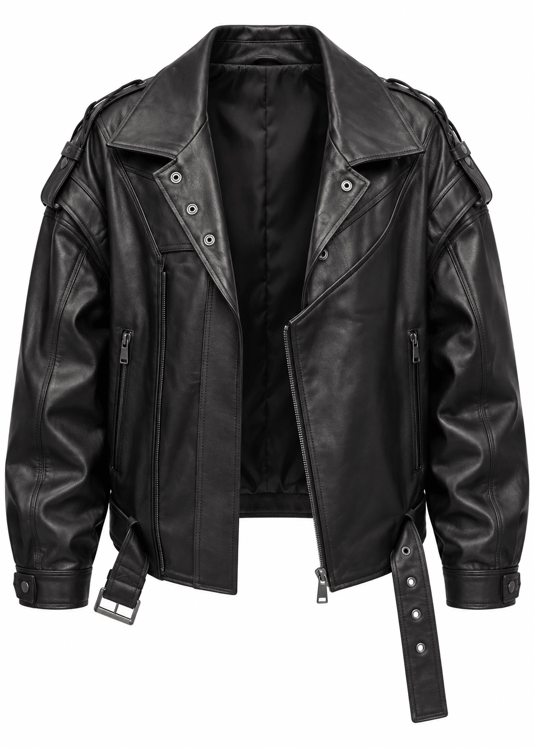 View our The Ringleader Genuine Lambskin Leather Jacket in Jet Black - by Tribute Store