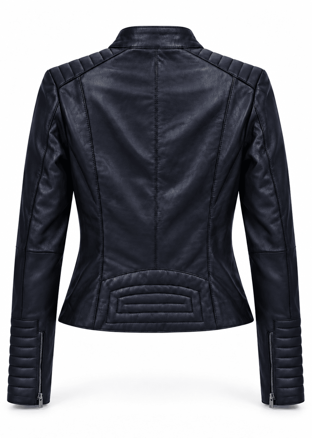 View our The Sidekick Genuine Lambskin Leather Biker Jacket in Deep Ink - by Tribute Store