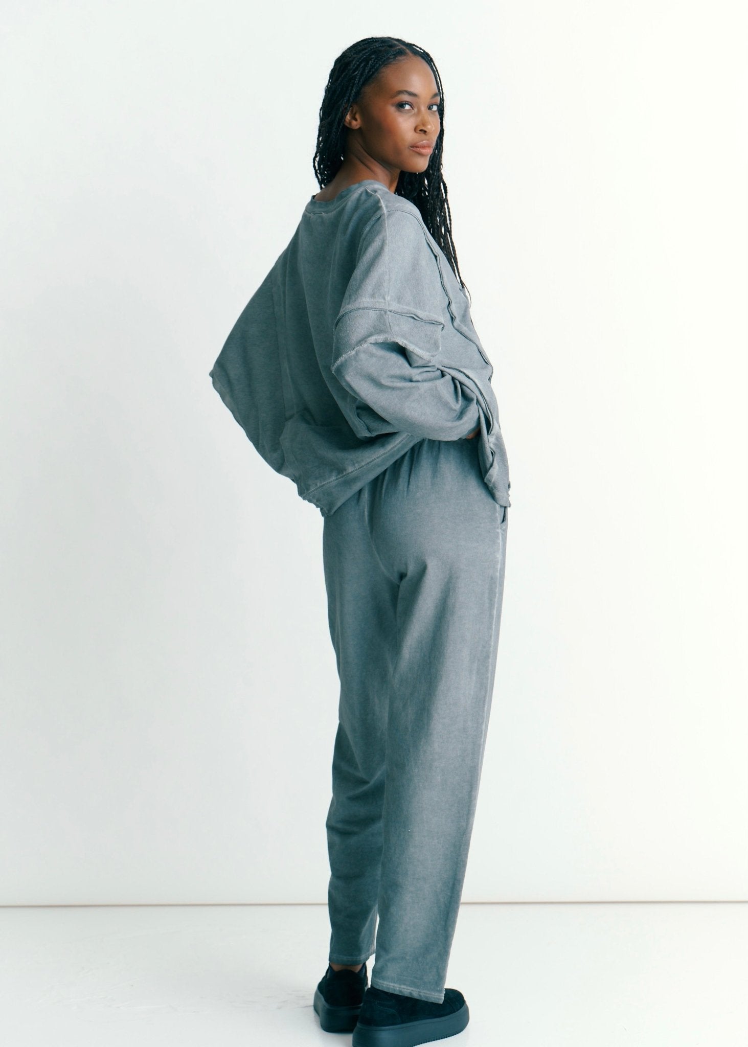 View our Wide Leg Pants In Grey - by Tribute Store