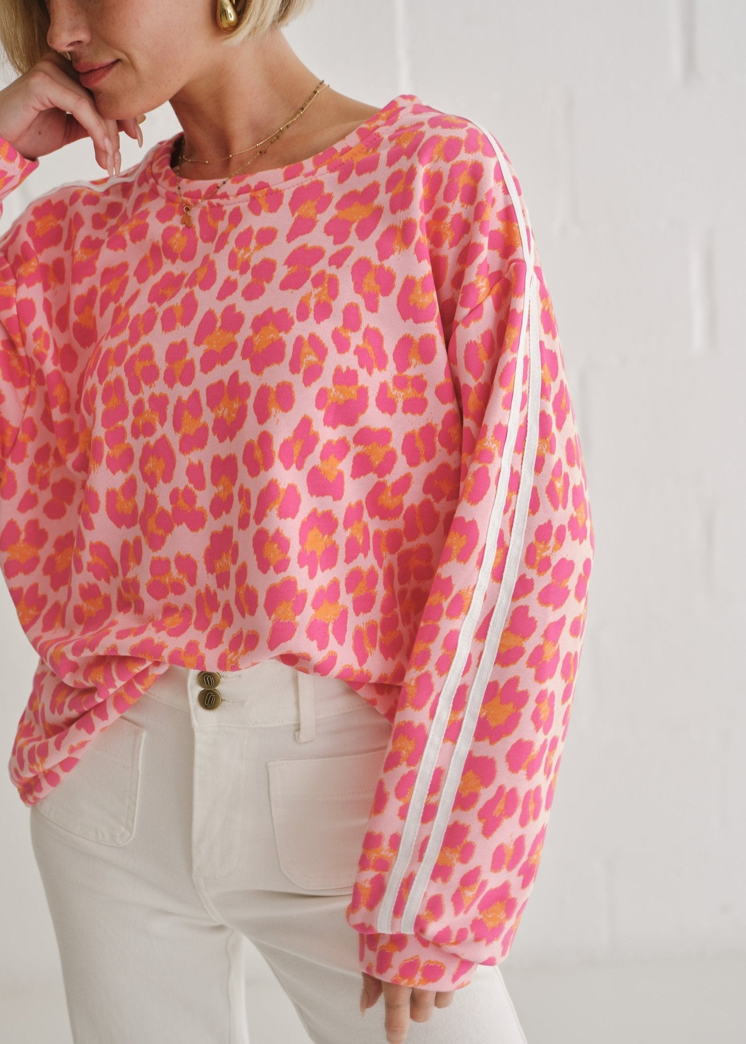 View our Zephyr Italian Cotton Leopard Jumper In Pink - by Tribute Store